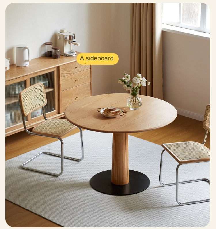 Stylish Oak Solid Wood Modern Nordic Dining Table - Perfect for Small Spaces, Apartments & Contemporary Home Decor
