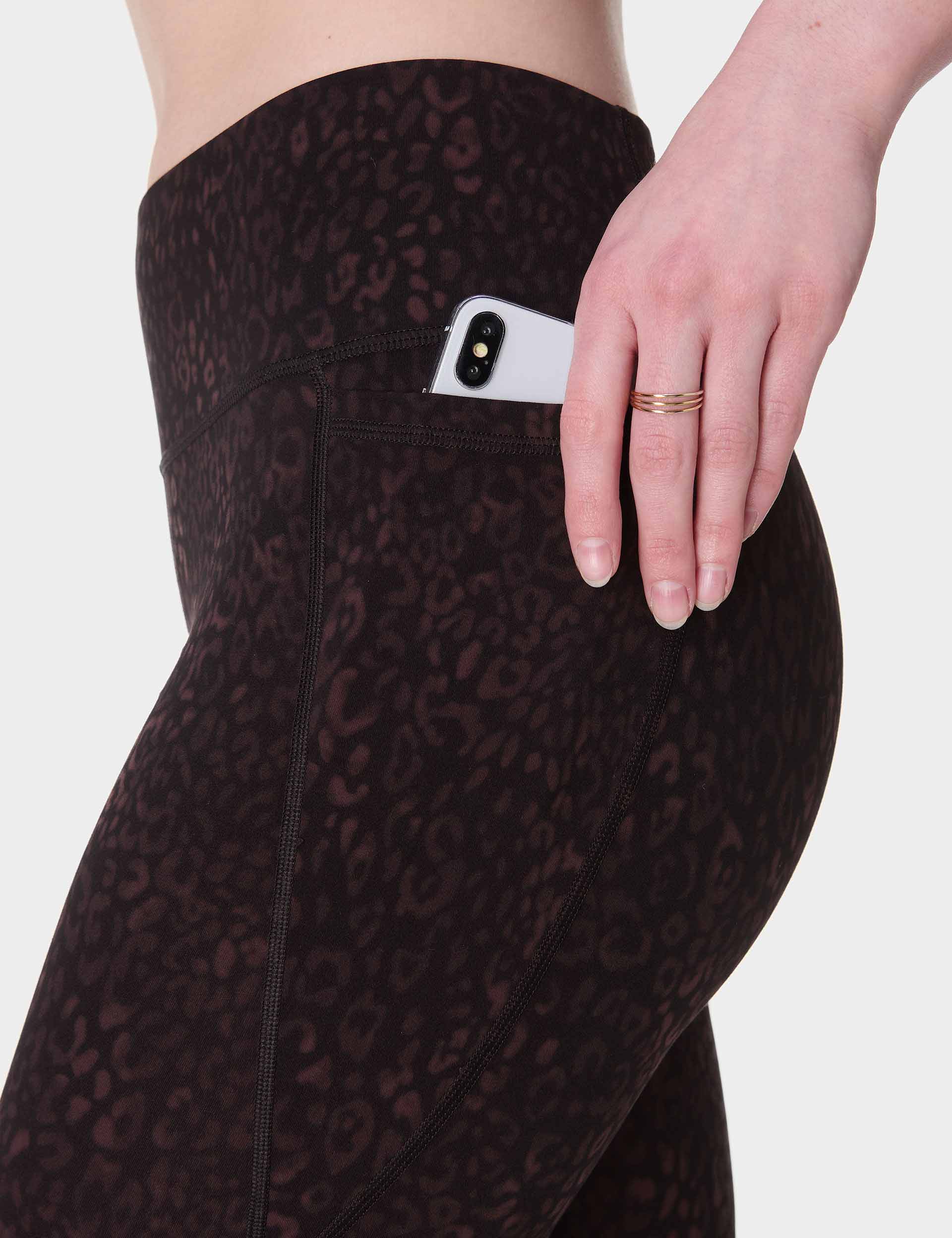 Ultimate Studio 7/8 Leggings - Brown Panther Print Yoga Pants for Women | Perfect for Yoga, Gym Workouts & Casual Wear