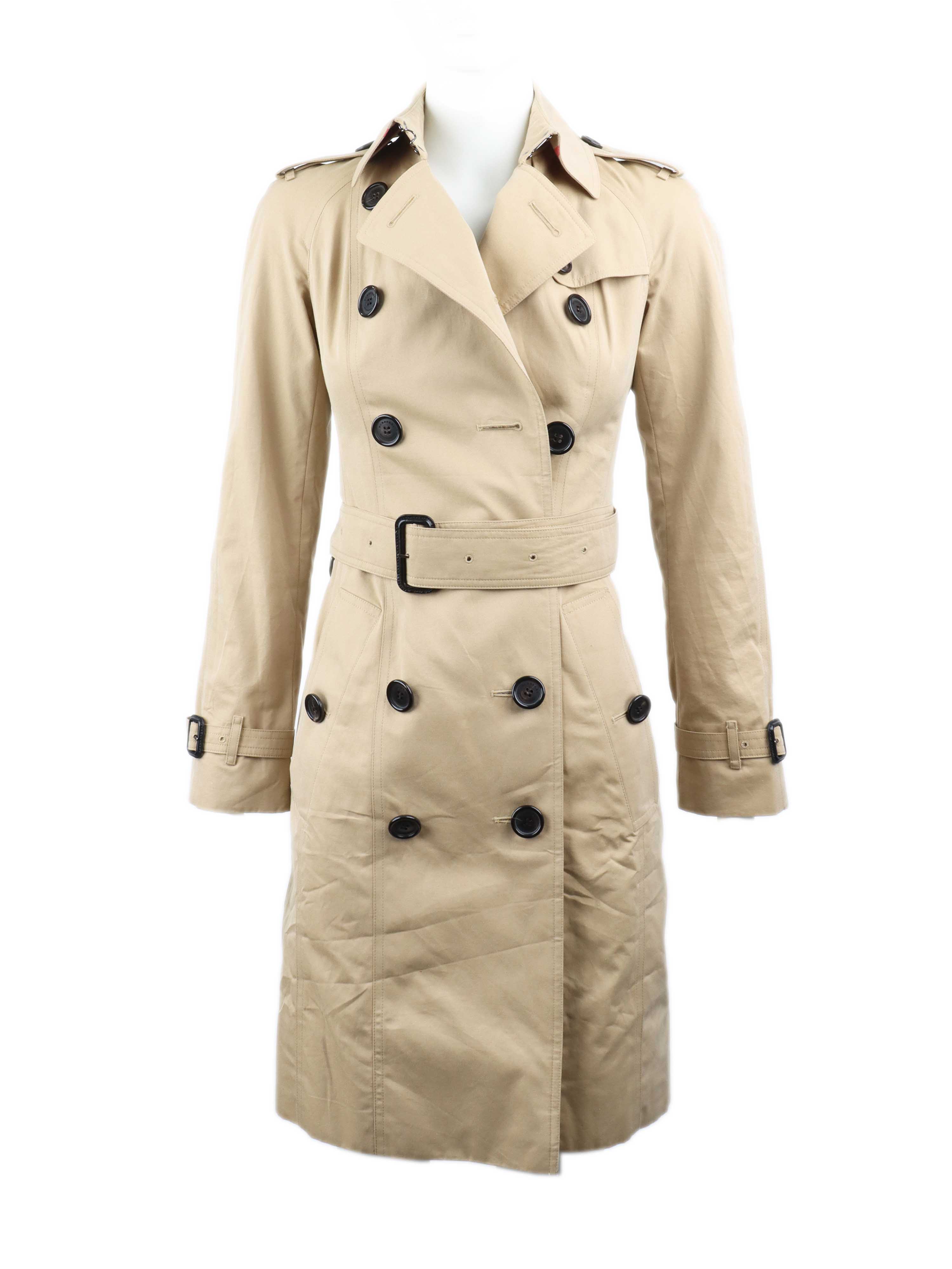 Burberry Beige Mid-Length Chelsea Trench Coat for Women | Classic Waterproof Raincoat | Perfect for Work, Travel & Fall Fashion