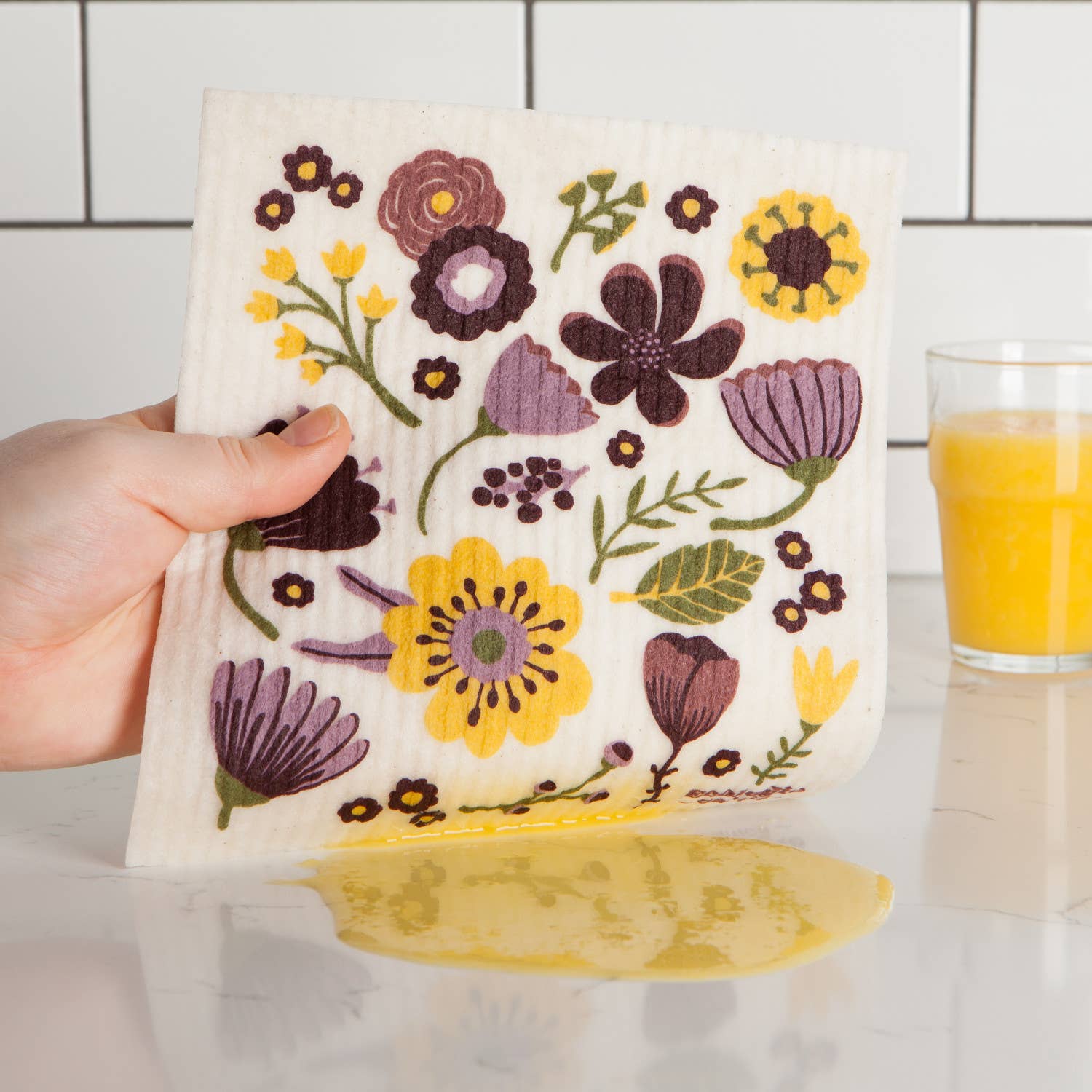 Eco-Friendly Swedish Dishcloth - Reusable, Absorbent & Biodegradable Kitchen Cleaning Cloth for Dishes, Countertops & Household Cleaning (Set of 3) - Perfect for Sustainable Homes & Eco-Conscious Families