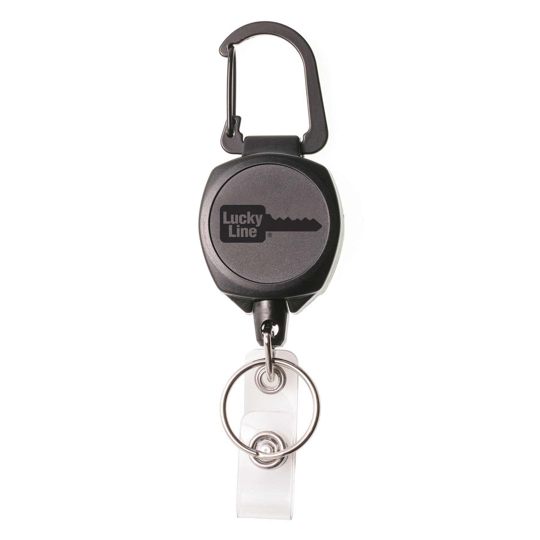 Lucky Line Key-Bak Sidekick Retractable Clip On Badge Holder (43461) - Black | Secure ID Card Holder for Work, School & Events | Durable & Convenient for Nurses, Teachers & Office Professionals