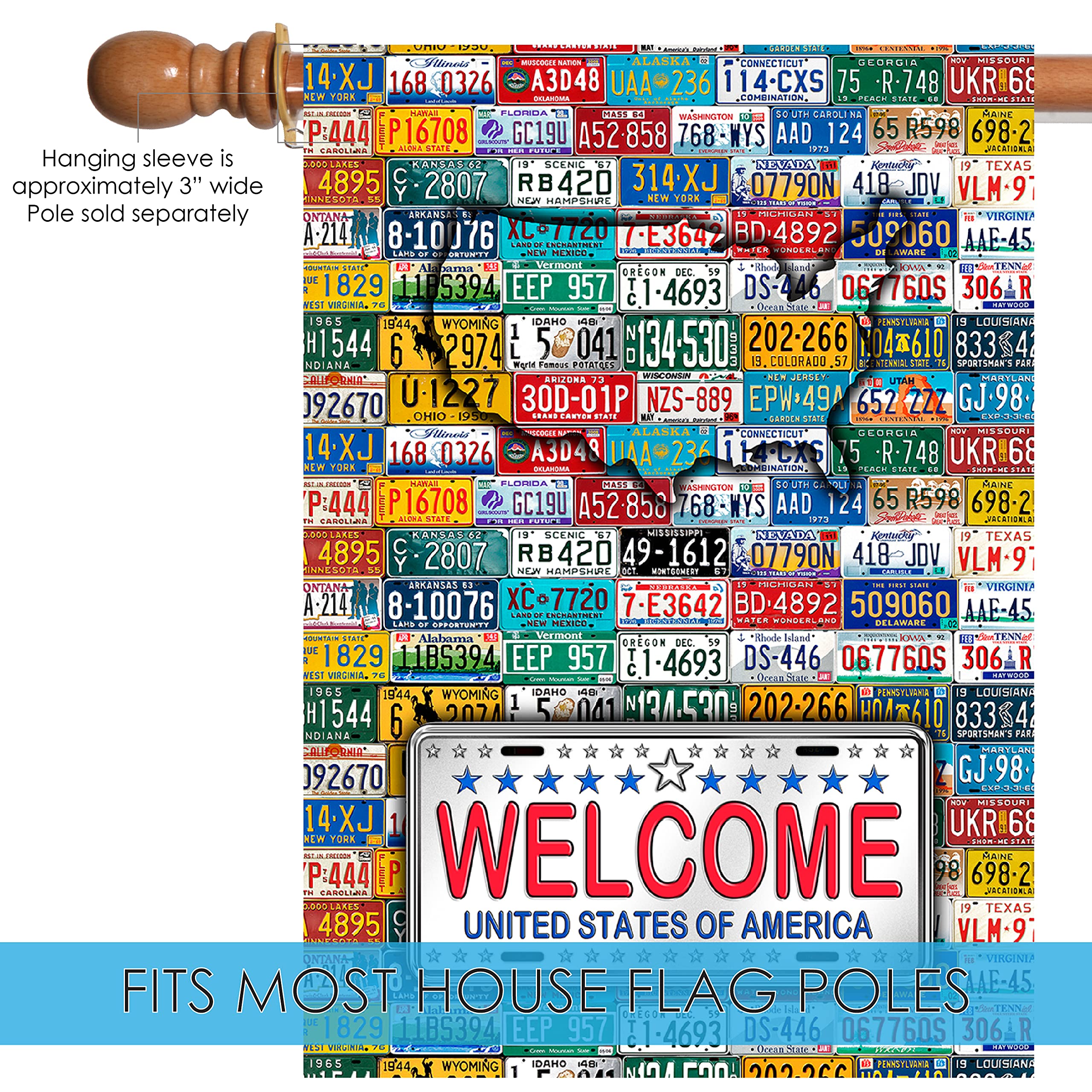 Toland Home Garden 1012605 Fifty States Patriotic Flag - 28x40 Inch Double Sided American Garden Flag for Outdoor Yard Decoration | Perfect for 4th of July, Memorial Day & Patriotic Home Decor