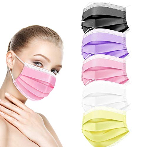 GreatDio® 25 Pack Disposable 3-Ply Earloop Face Masks - Breathable Protection for Home, School, Office & Travel - Assorted Colors - Ideal for Daily Commute, Shopping & Public Safety