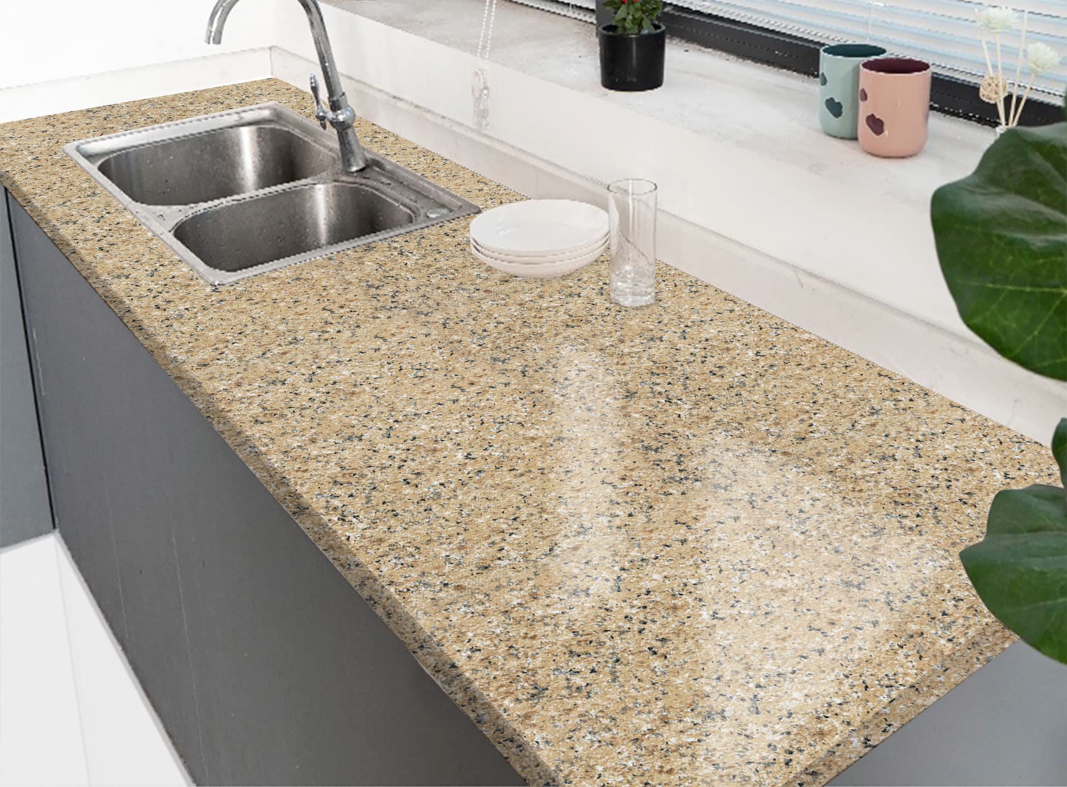 GloryTik Brown Marble Contact Paper - 17.7