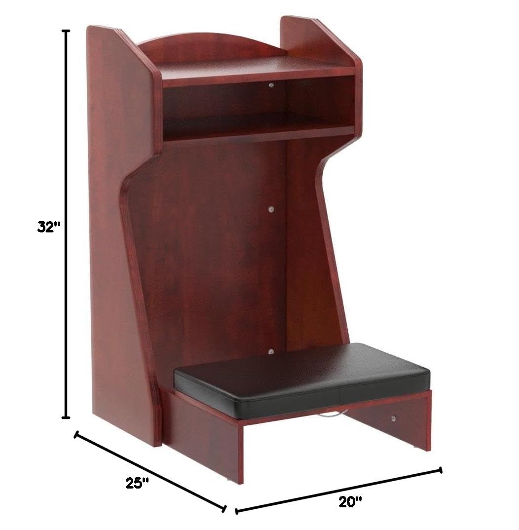 Wooden Church Prayer Bench with Padded Kneeler - Folding Stool & Shelf for Home Worship, Meditation & Prayer - Perfect for Churches, Chapels & Personal Devotion Spaces