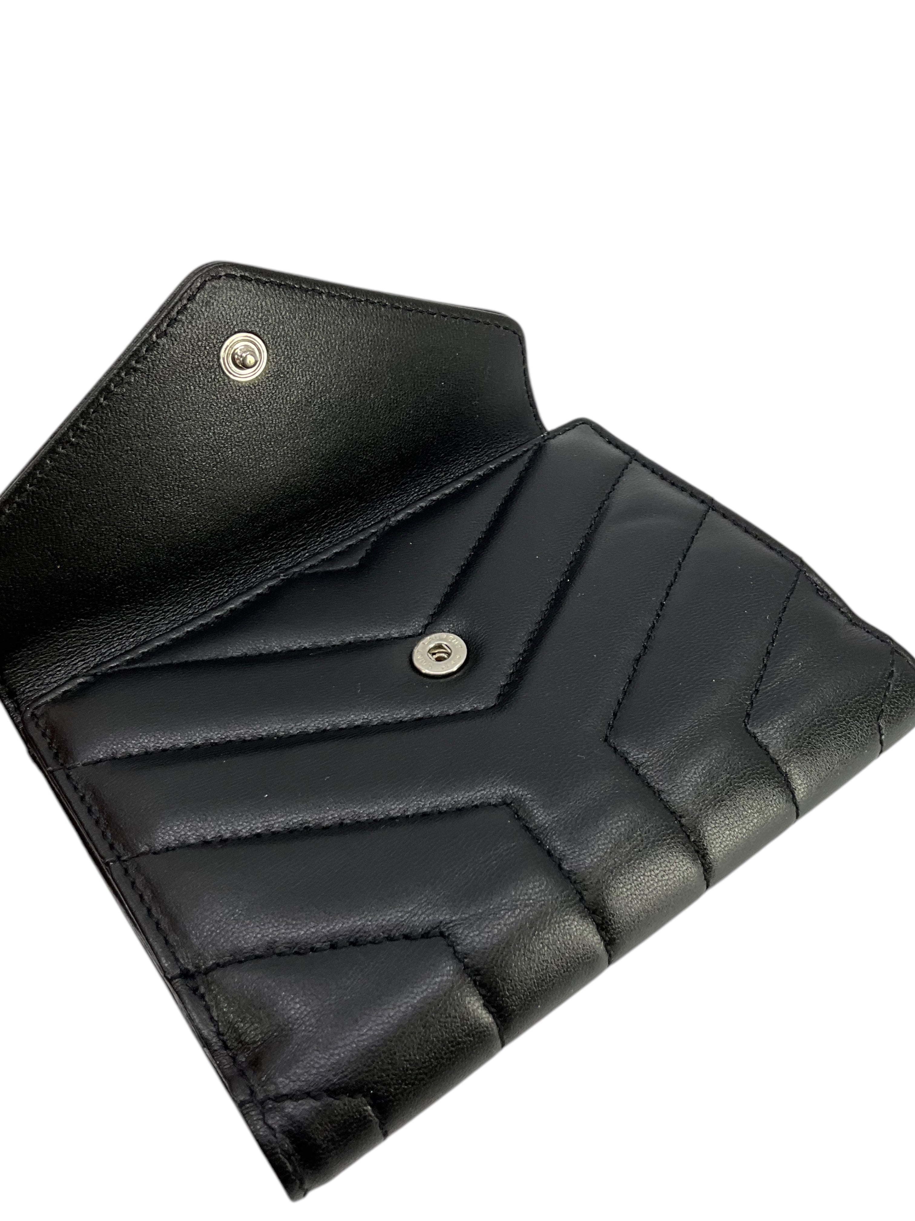 Saint Laurent YSL Quilted Lambskin Compact Loulou Wallet - Luxury Designer Wristlet Clutch for Women | Perfect for Evening Events, Parties & Date Nights