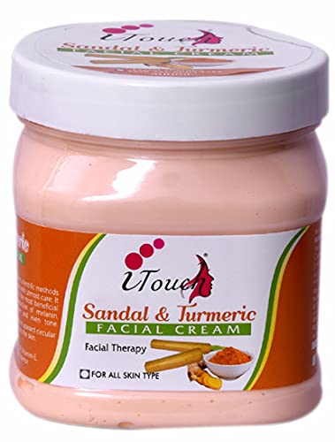 Pure & Natural Sandalwood Turmeric Cream for Skin Whitening & Massage - 500ml Herbal Moisturizer for Glowing Skin - Perfect for Daily Skincare & Relaxation