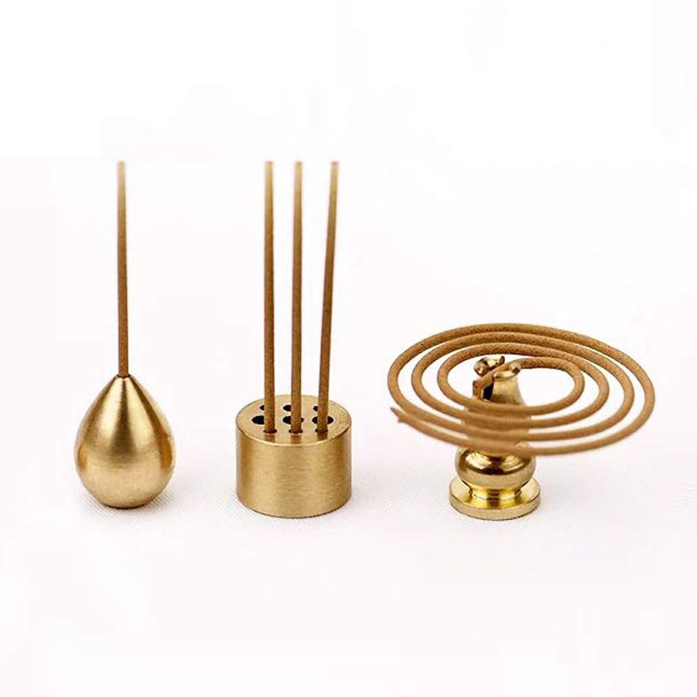 BELUPAI Mini Copper Incense Cone Holder - 3 Styles for Aromatherapy, Meditation & Home Decor | Incense Burner Stand for Yoga, Relaxation & Spiritual Practices