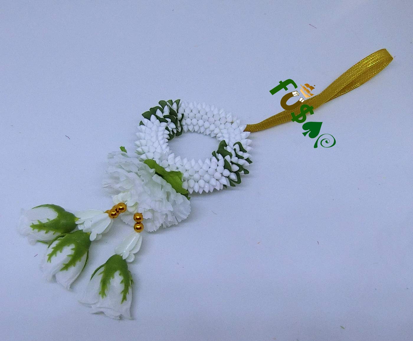 Thai Rose Jasmine Garland Fabric Flowers - Handmade Plastic Floral Decor, 3