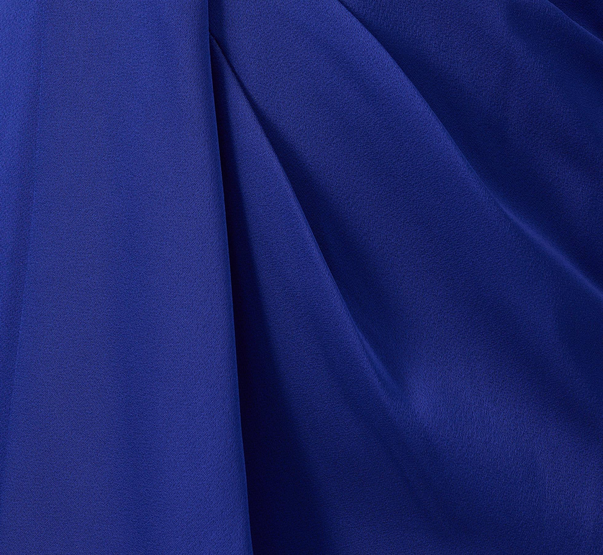Elegant One Shoulder Satin Draped Sheath Dress with Crepe Back & Cape - Royal Sapphire Blue Formal Gown for Evening Parties, Prom, Cocktail Events & Special Occasions