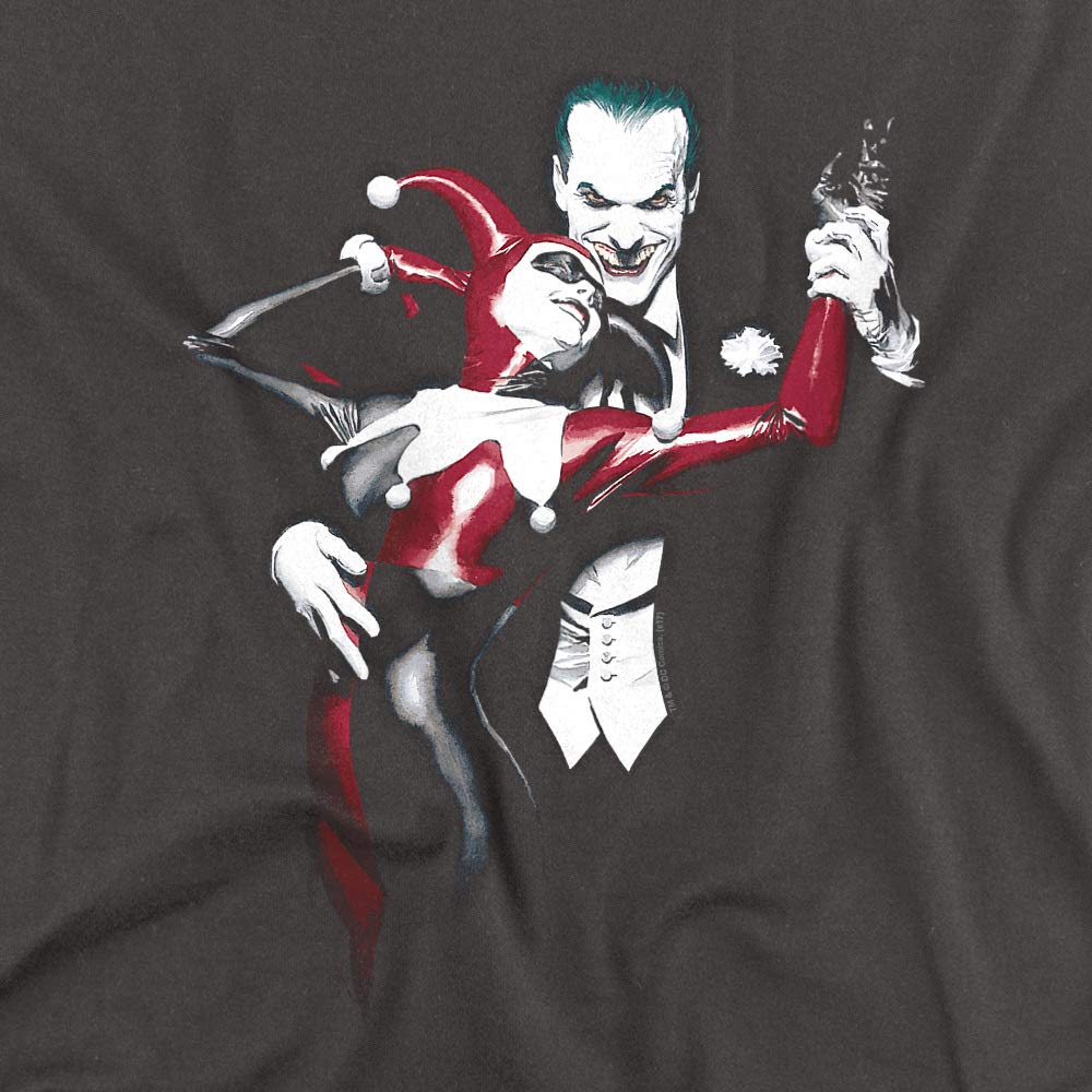 Popfunk Classic Joker and Harley Quinn Dance Graphic T-Shirt - Superhero Comic Tee for Cosplay, Halloween & Casual Wear
