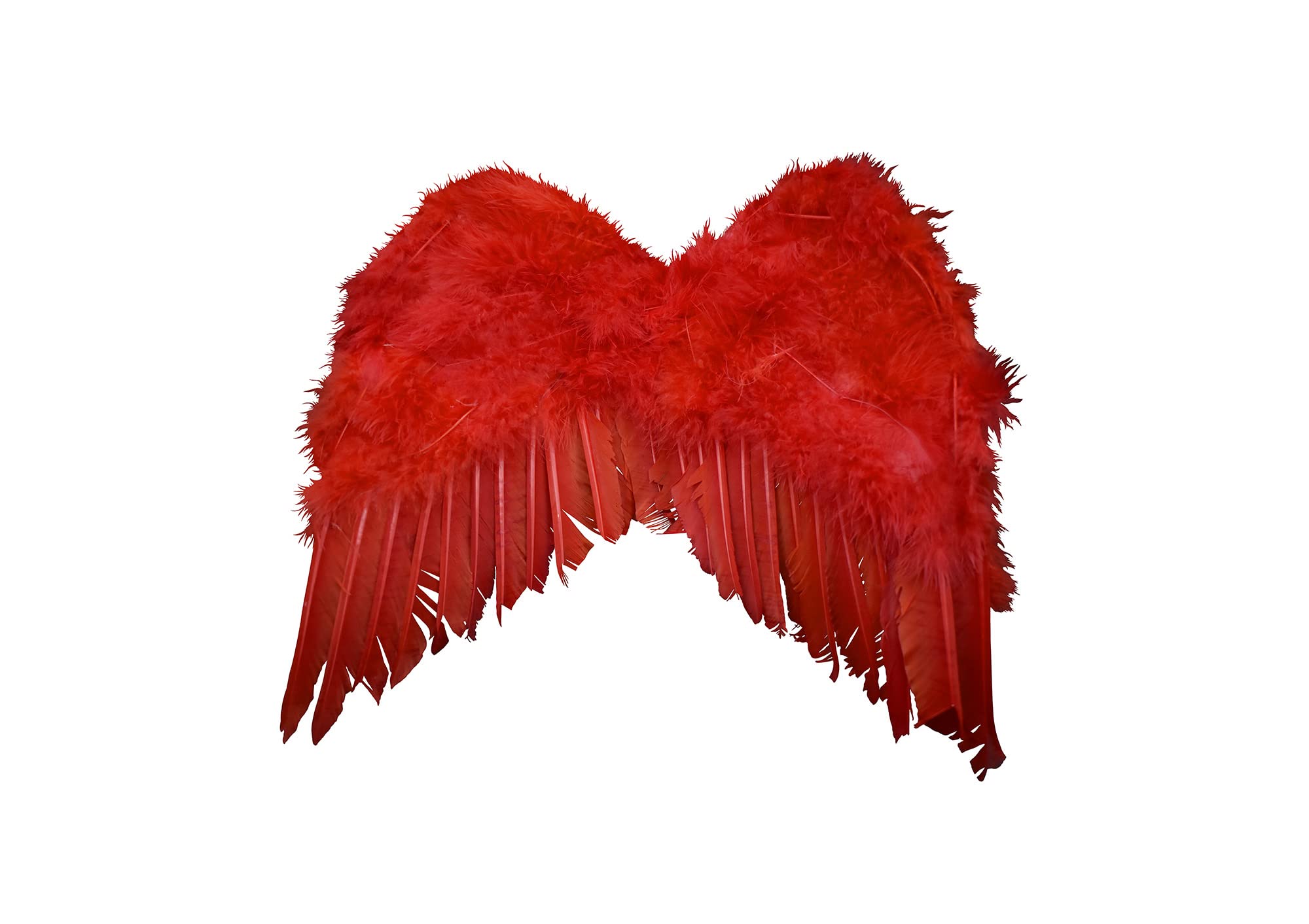 Mini Cupid Red Angel Devil Feather Wings Costume Accessory for Kids - Valentine's Day Dress Up, Halloween, Cosplay & Photo Props (One Size, Red) - Nicky Bigs Novelties