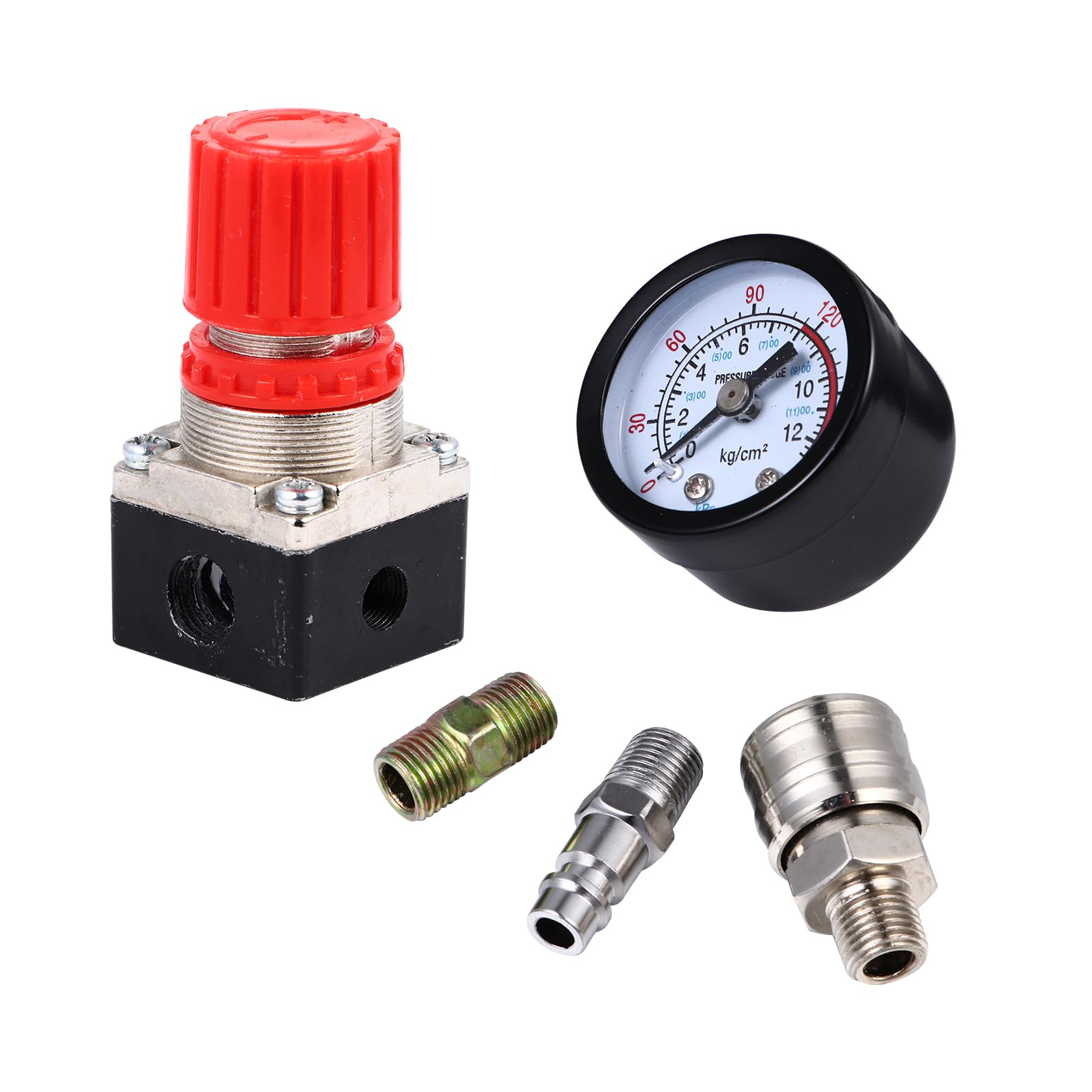 Air Compressor Pressure Regulator with Gauge - Adjustable PSI Control for Air Tools, 1/4