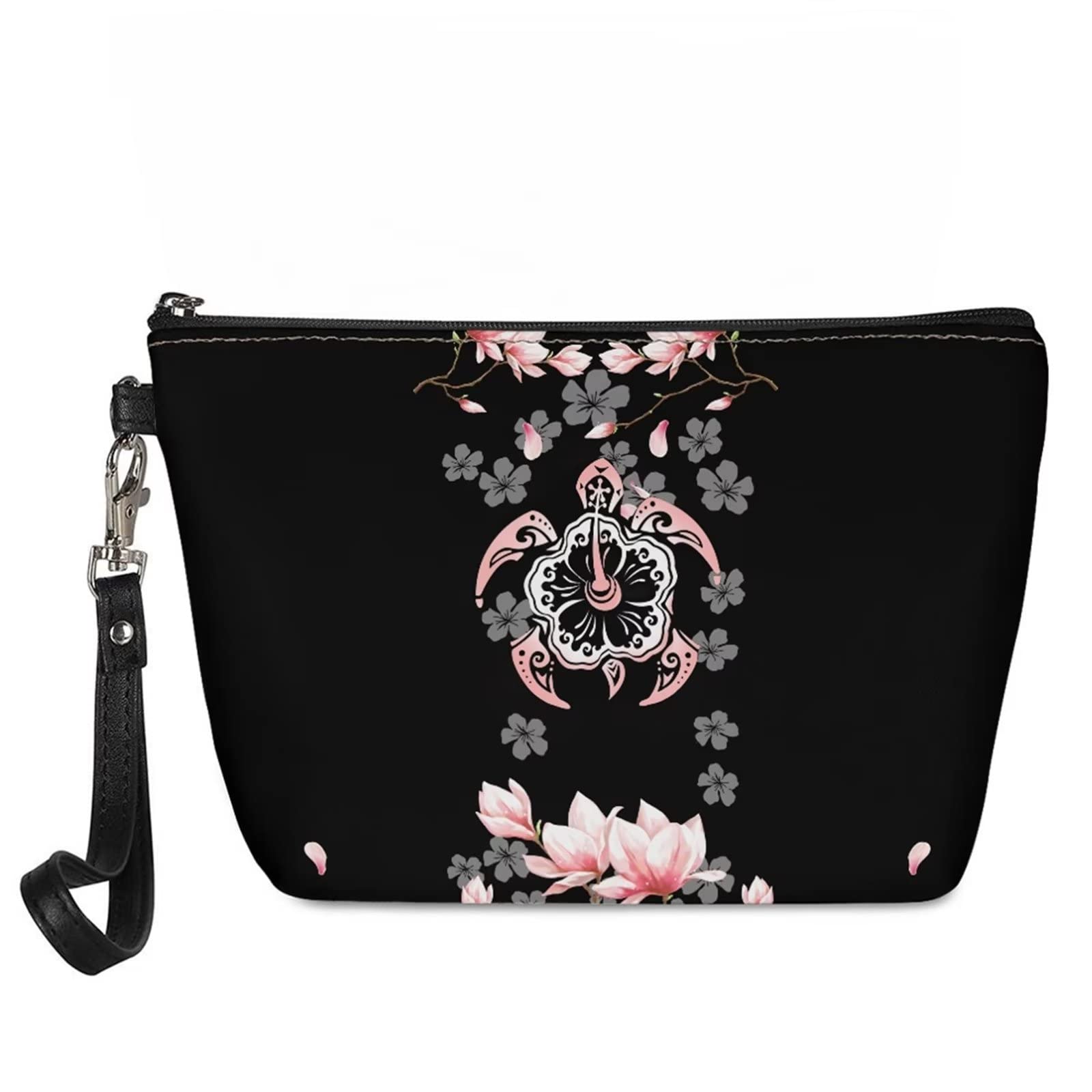 Waterproof Makeup Bag for Women & Men - Travel Toiletry Pouch, Pink Sea Turtle Design for Cosmetics & Gifts