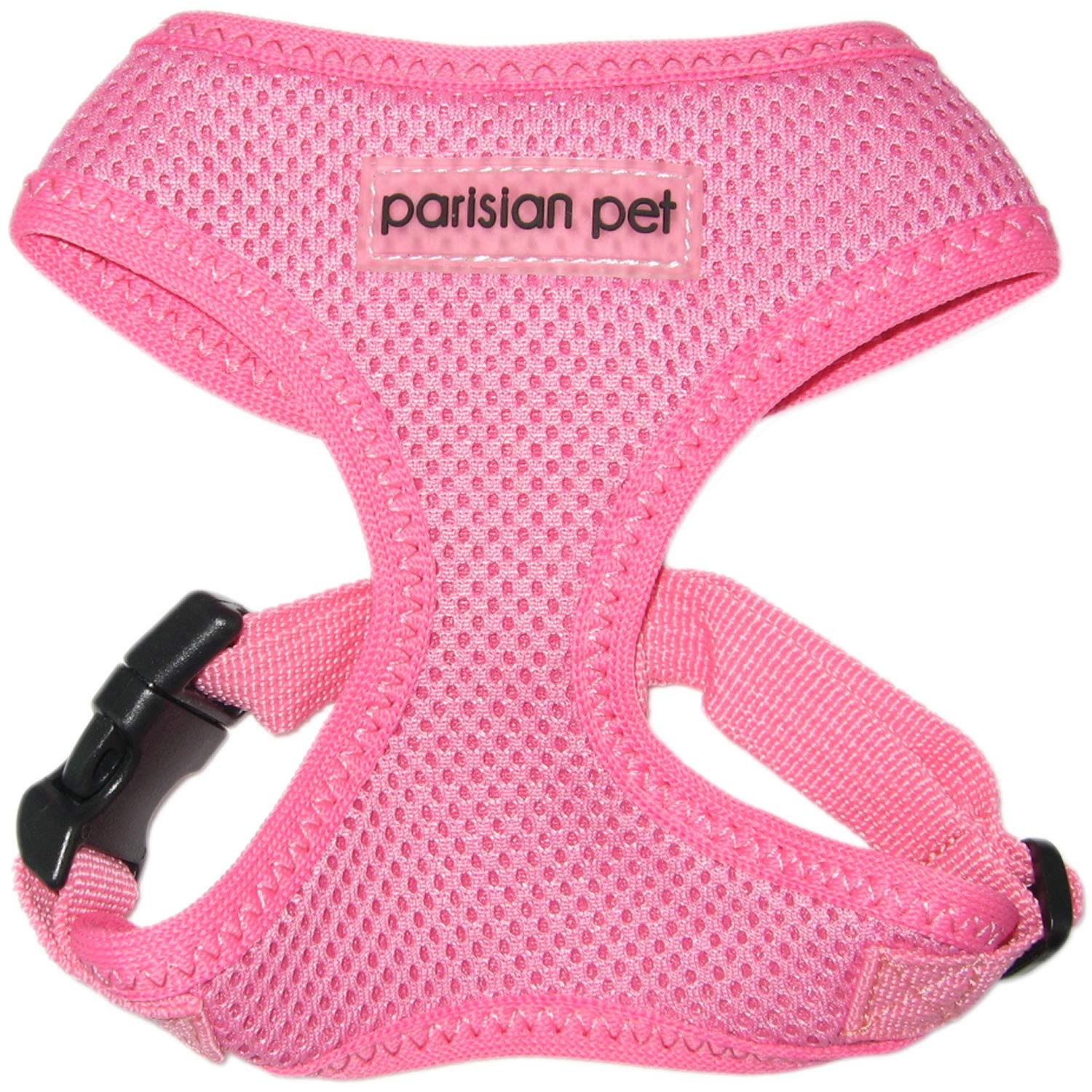 Parisian Pet Dog Harness - Adjustable Pink No-Pull Mesh Vest for Small Dogs | Breathable & Cooling Design for Walking, Running & Hiking | Puppy Harness Size S | Perfect for Outdoor Adventures & Daily Walks