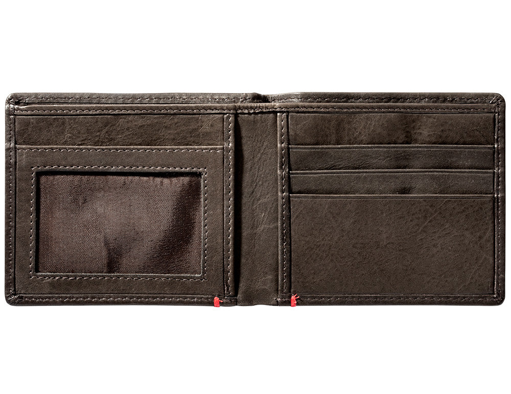 Genuine Mocha Leather Wallet with Skull Metal Plate - Stylish Bifold Wallet for Men, Perfect for Everyday Use & Travel Accessories