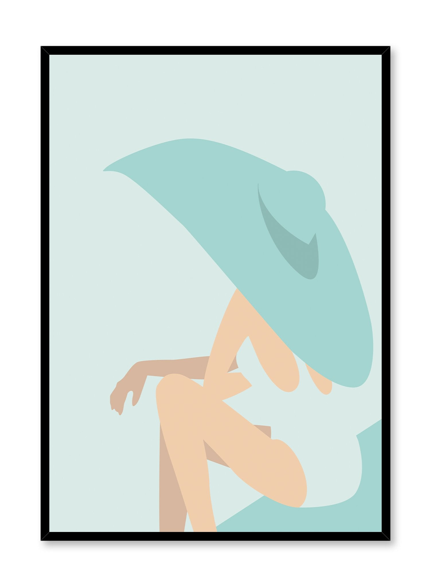 Poolside Diva in Aqua - Stylish Summer Swimwear Poster | Perfect for Beach Decor, Pool Party Themes & Tropical Room Aesthetics