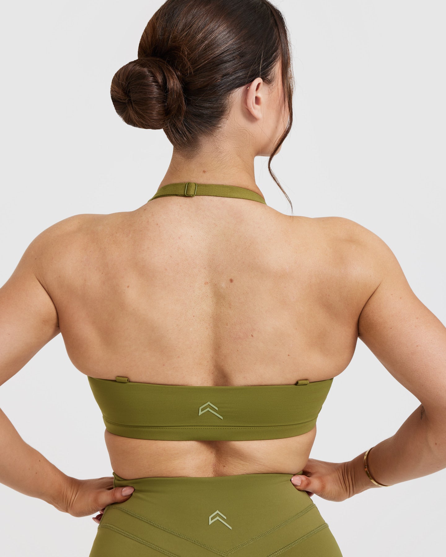 High Support Olive Green Sports Bra for Women - Seamless Workout Top for Running, Yoga & Gym