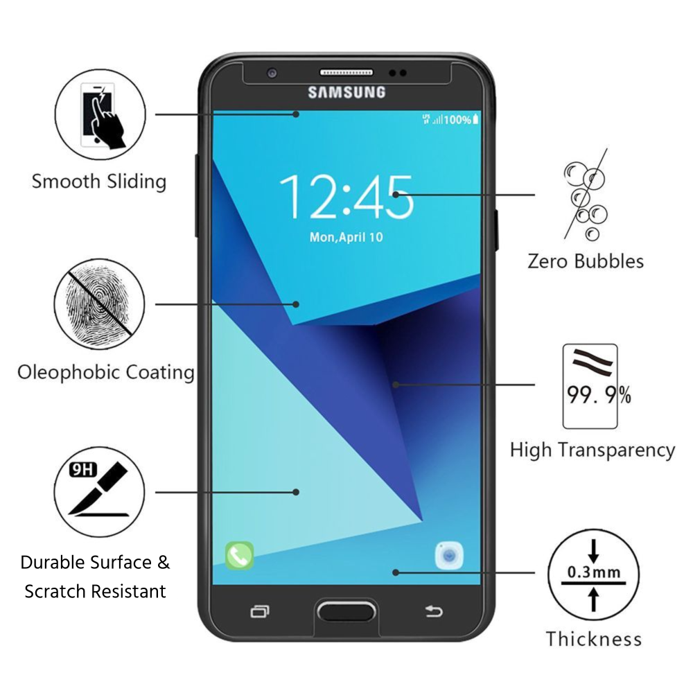 Samsung Galaxy J4 Screen Protector - Case Friendly Ultra Clear Tempered Glass Shield with HD Clarity & Anti-Scratch Protection - Perfect for Everyday Use, Gaming, and Work