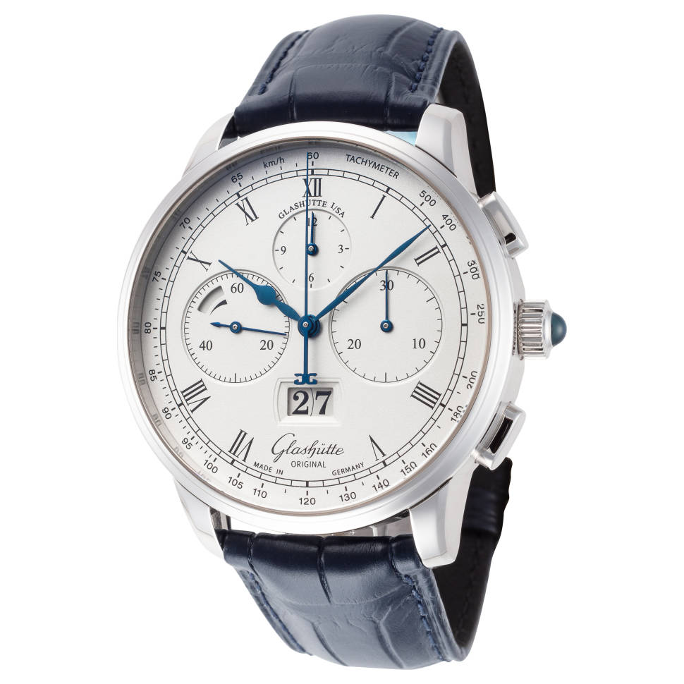 Glashutte Original Senator Chronograph Panorama Date Platinum Men's Watch - Luxury Automatic Timepiece for Business & Formal Occasions