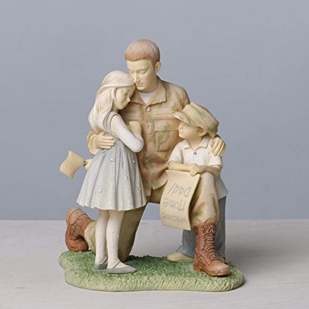Enesco Soldier Coming Home to Family Figurine - Heartwarming Military Homecoming Statue for Collectors | Perfect for Veterans Day Gifts, Military Home Decor & Patriotic Displays