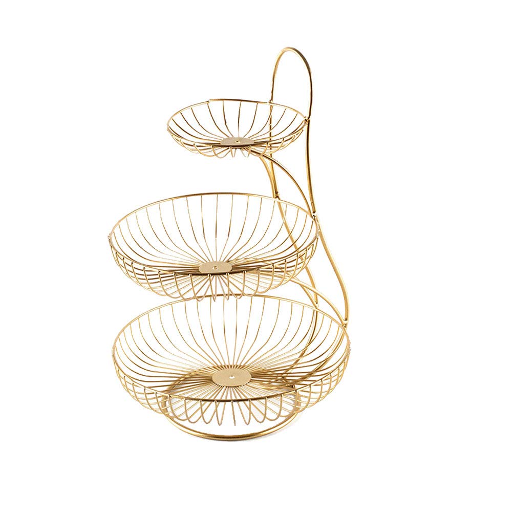 DOITOOL 3-Tier European Style Fruit Basket - Elegant Multi-Layer Serving Tray for Kitchen, Dining Table, Party & Home Decor (1pc)