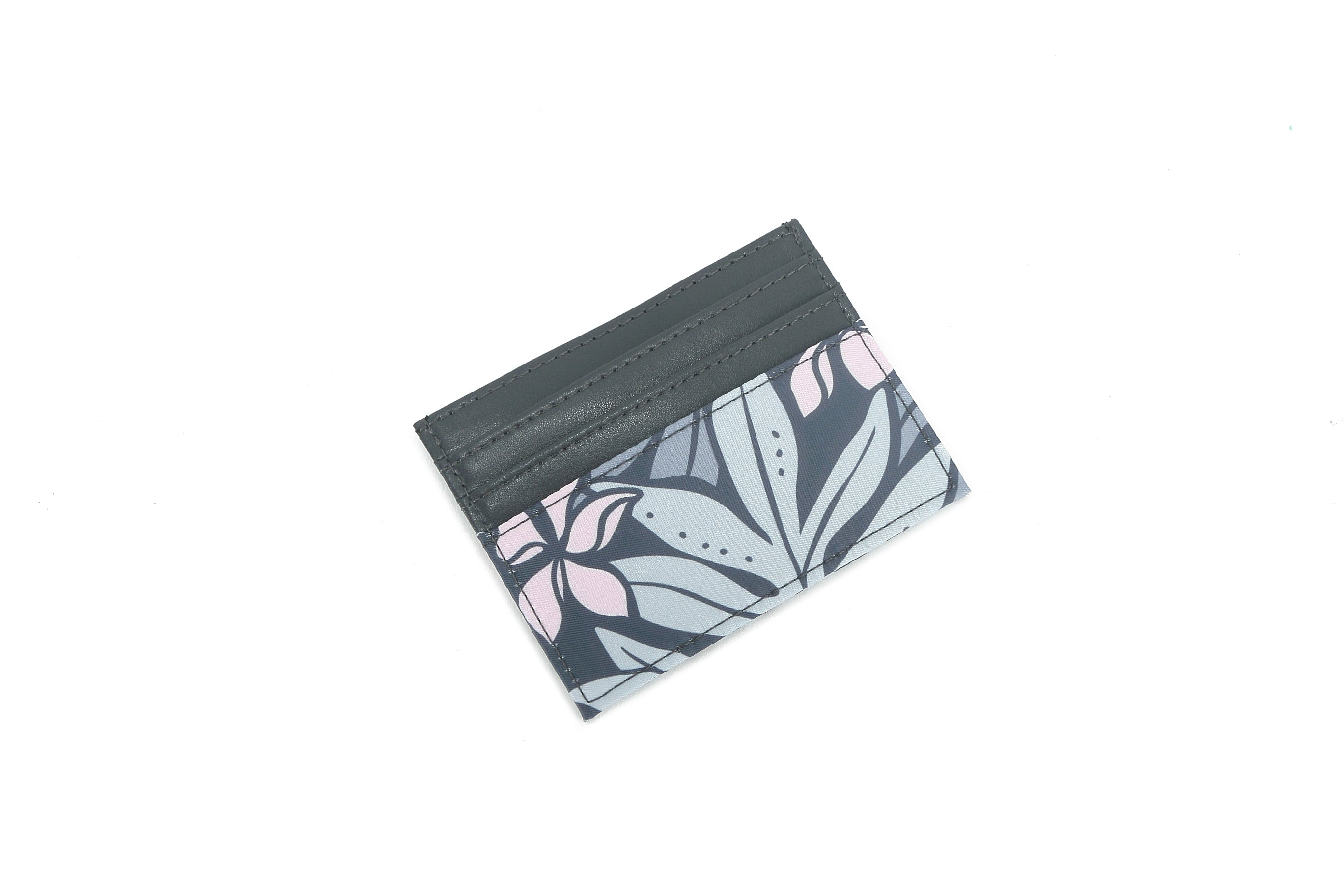 Meilany Ke'olu Laua'e Grey Card Holder Wallet - Slim RFID Blocking Credit Card Case for Women & Men - Perfect for Travel, Work, and Everyday Use