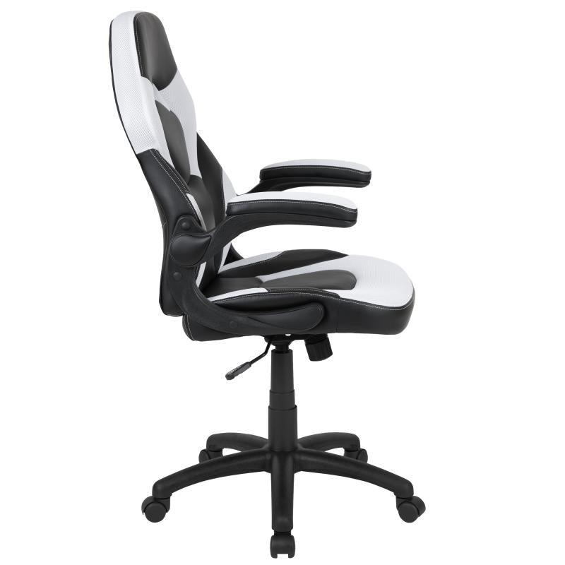 FLASH X10 Gaming Racing Ergonomic Leather Computer Chair - Adjustable Swivel Office Chair with Flip-Up Arms for PC Gaming, Esports & Home Office Workspace