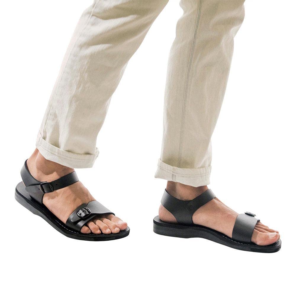 Original Leather Adjustable Buckle Sandals for Men - Comfortable & Durable Outdoor Walking Shoes for Beach, Travel & Casual Wear