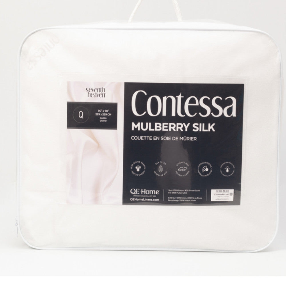QEHOME Contessa 100% Mulberry Silk Duvet Cover King Size - Luxury Bedding for Hot Sleepers & Allergy Relief - Perfect for Master Bedroom & Hotel Style Decor
