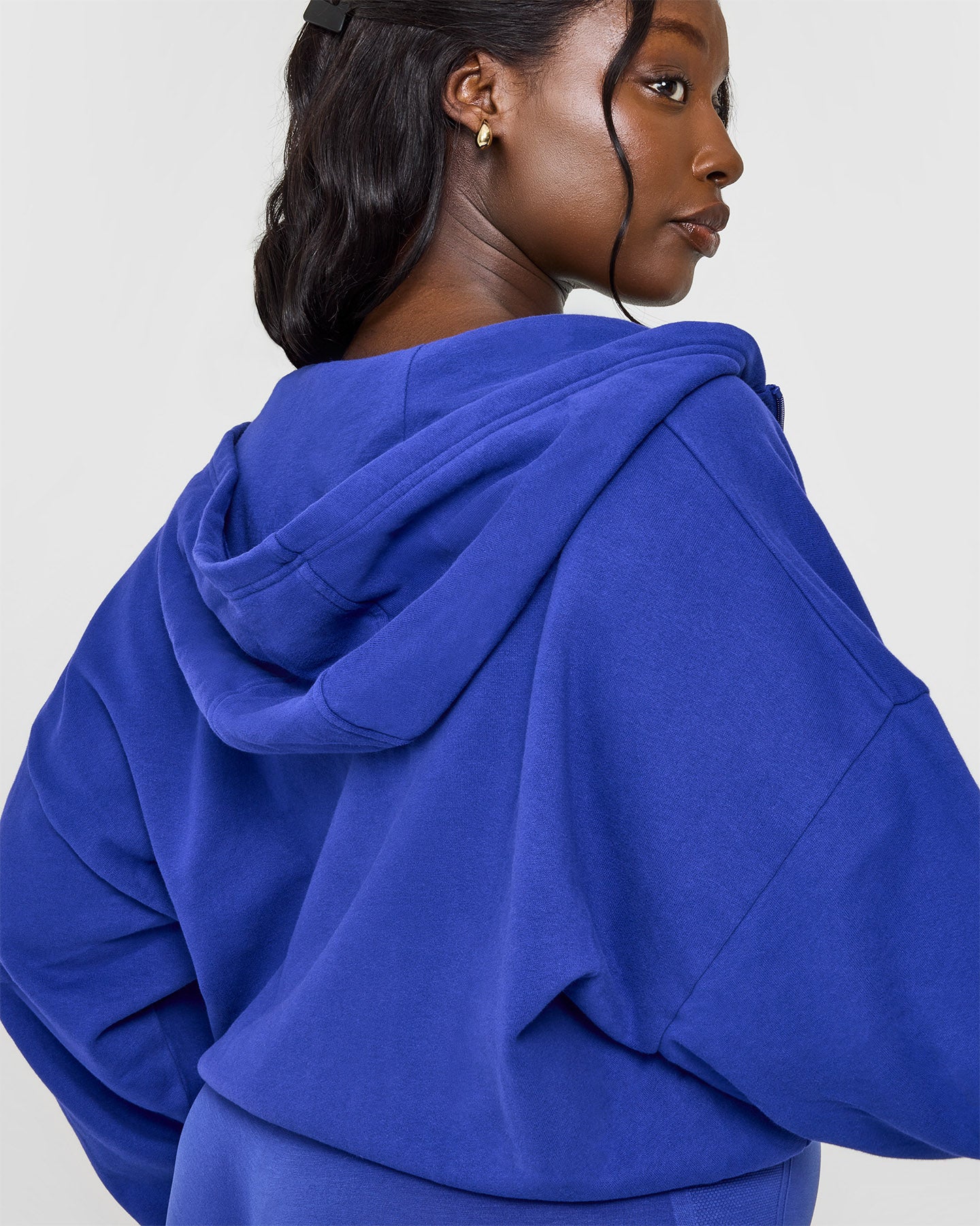 Mid Weight Zip Through Hoodie for Men & Women - Comfortable Fleece-Lined Pullover with Full-Zip Front in Space Blue | Perfect for Casual Wear, Outdoor Activities & Gym Workouts