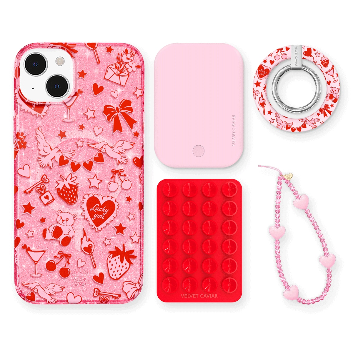 Be Mine Glitter iPhone Case with Grip - Cute & Stylish Phone Cover for iPhone 13/12/11/XR - Perfect for Everyday Use, Parties & Gifting