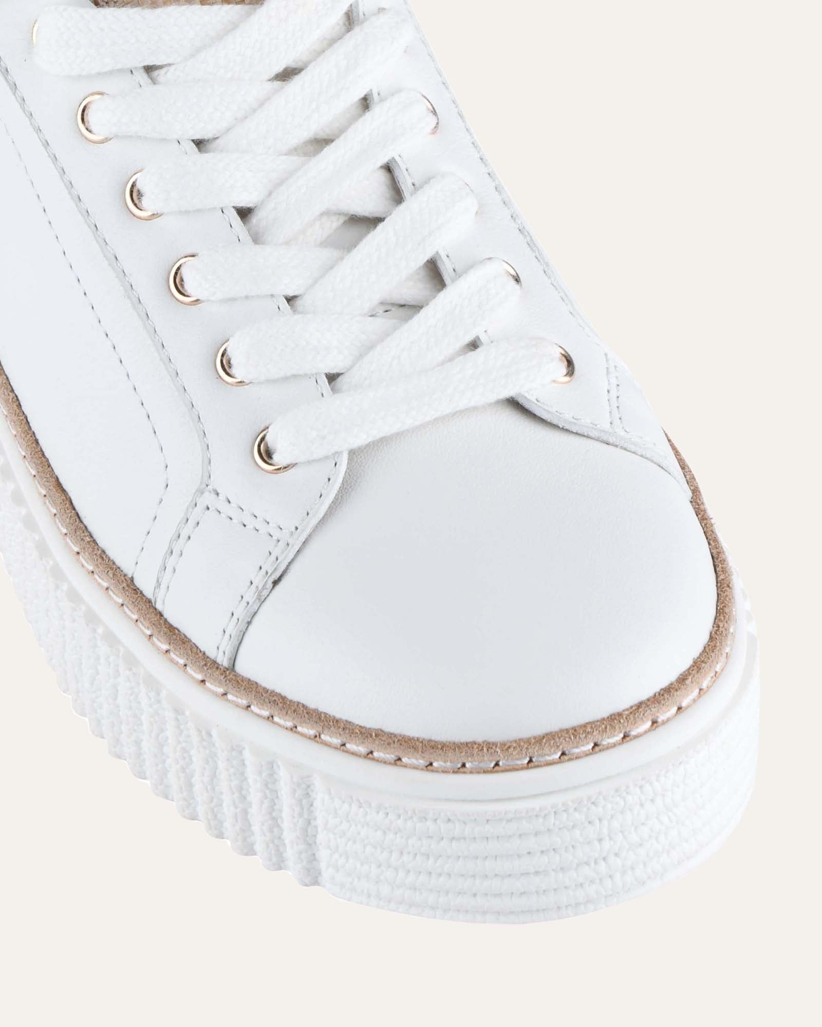 Arianna White Raffia Sneakers - Women's Casual Summer Shoes for Beach, Walking & Everyday Wear