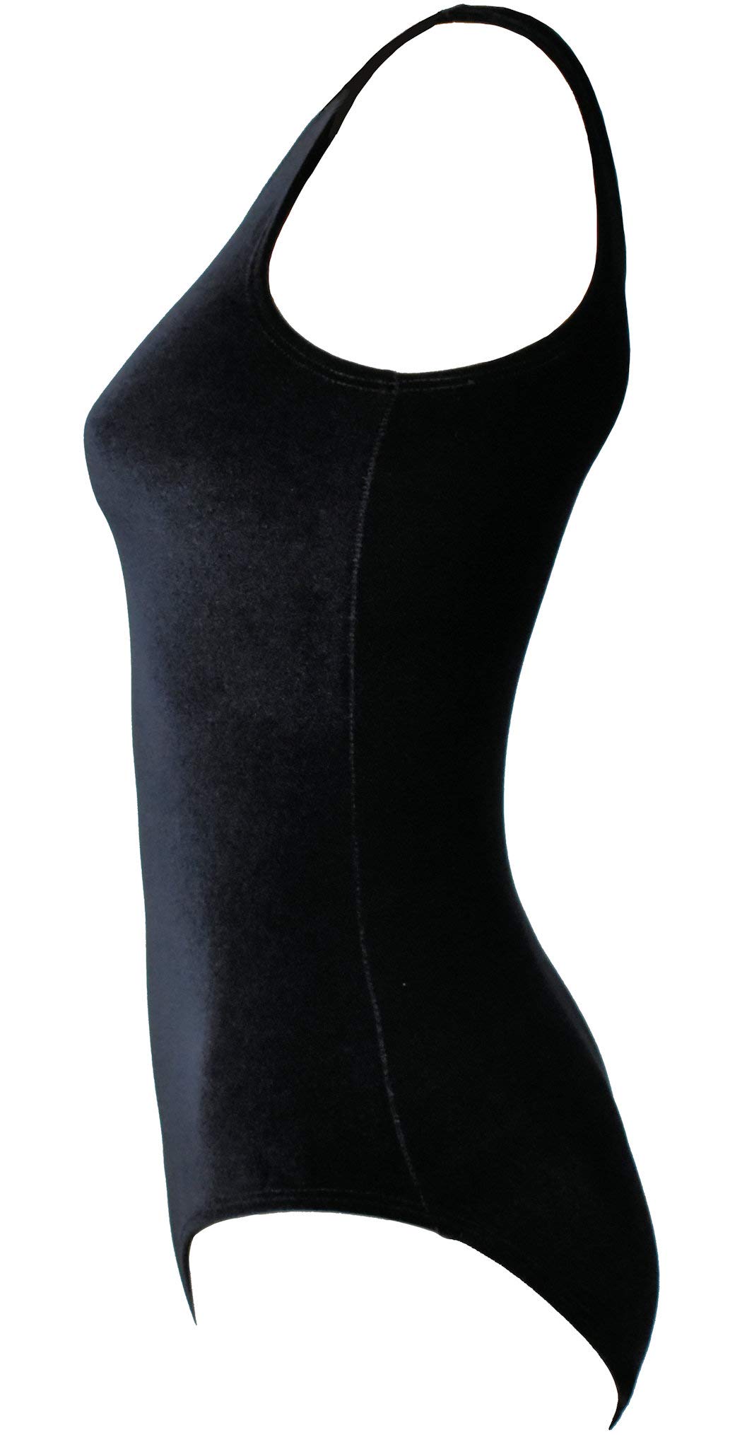 Look-It Activewear Women's Black Velvet Leotard - Stretchy Comfort for Gymnastics, Dance, Tumbling & Yoga | Perfect for Training, Performances & Fitness Classes