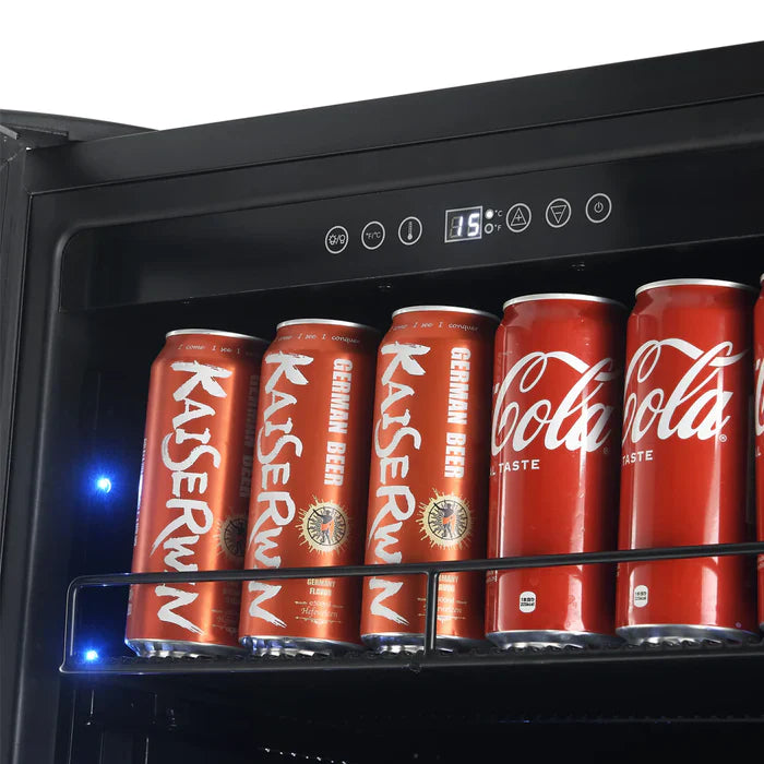 Forno Cesinali 24 Inch Stainless Steel Beverage Cooler - Energy Efficient Under Counter Fridge for Beer, Wine & Soda - Perfect for Home Bars, Restaurants & Offices (Model FBCBI6703 24S)