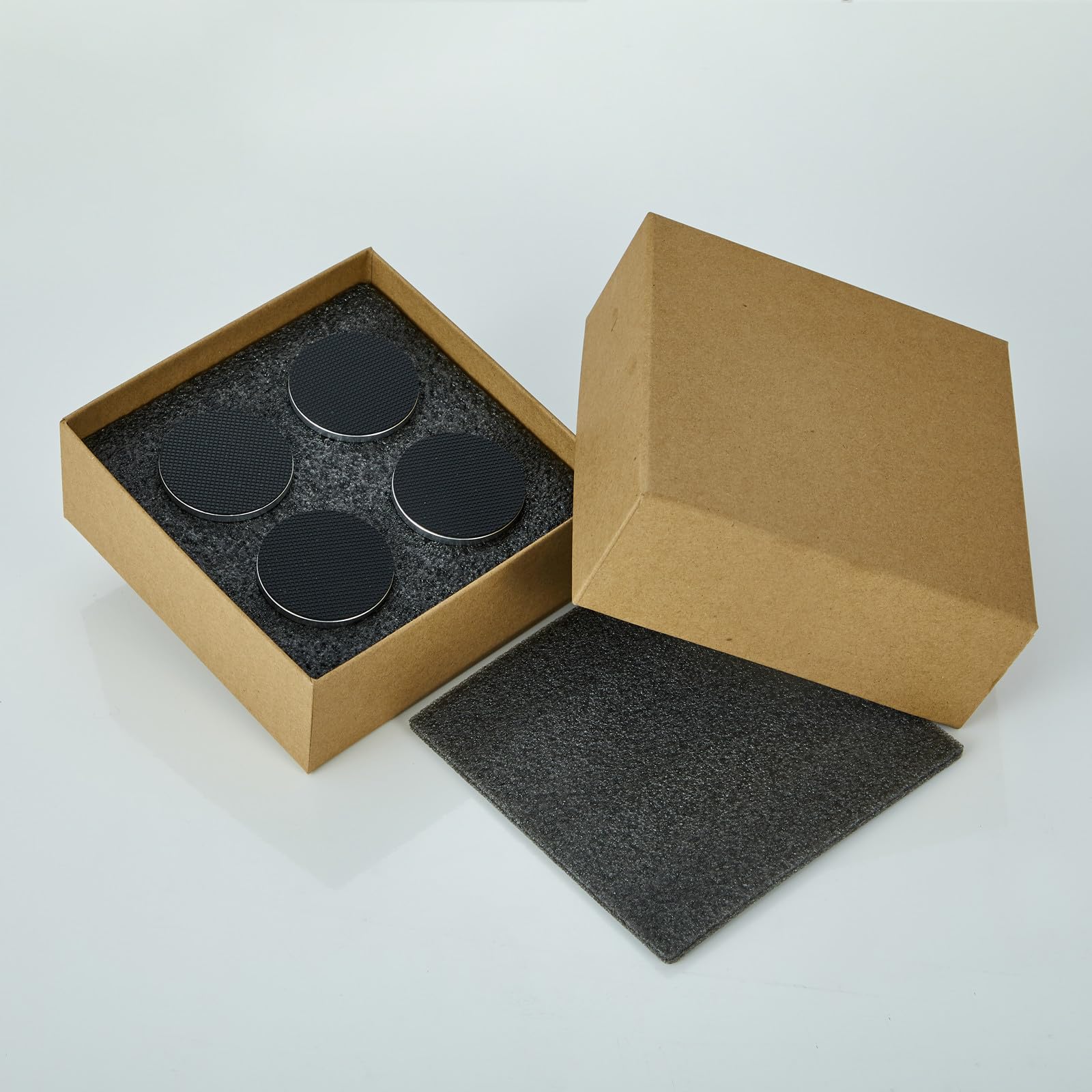 Premium Speaker Spikes & Floor Protectors with Carbon Fiber Shielding - Shockproof Isolation Feet for HiFi, Subwoofer, Turntable & Audio Equipment - Perfect for Home Theater & Studio Setup (Black)