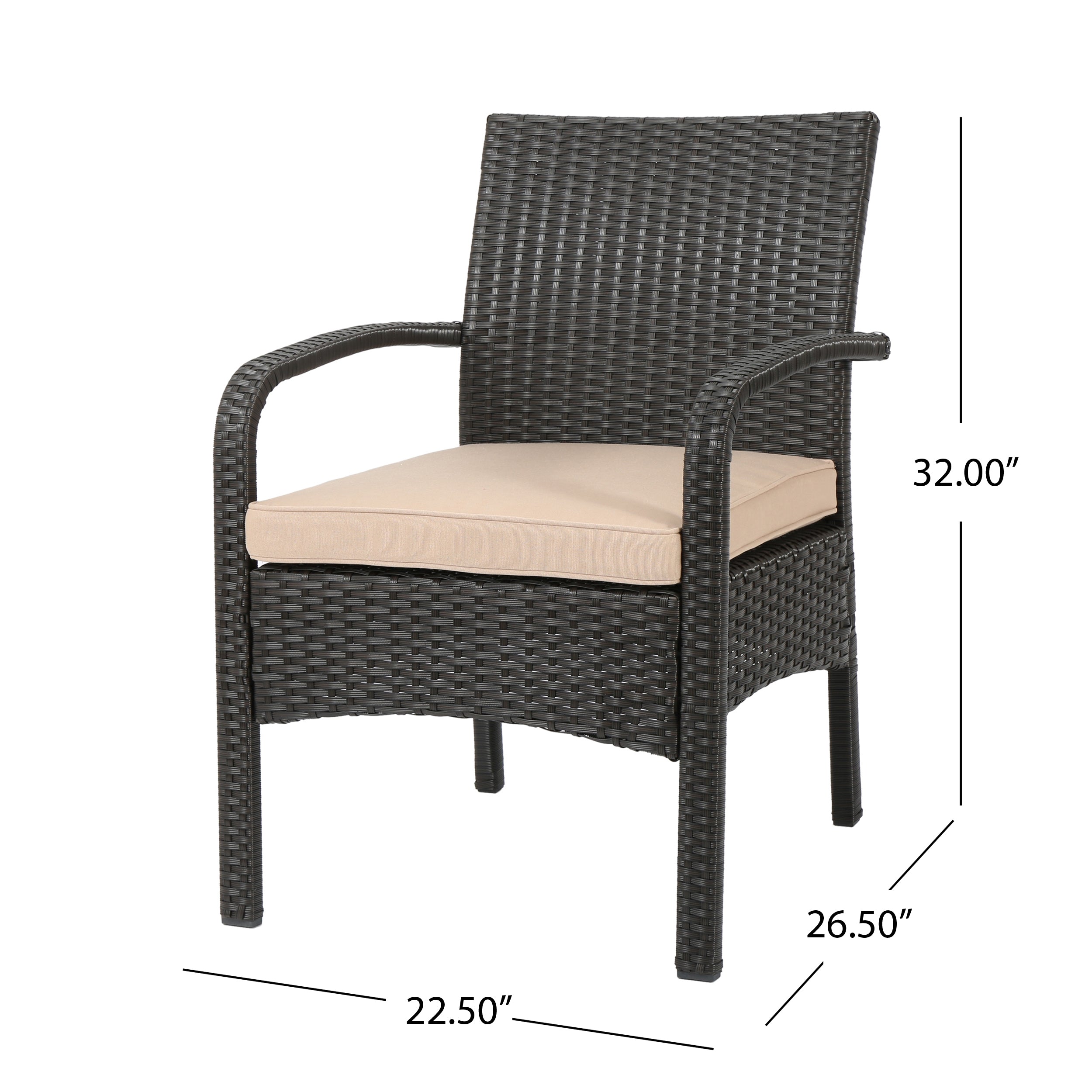 Cordoba KD Wicker Chair - Handwoven Rattan Outdoor Patio Furniture for Garden, Poolside & Balcony - Weather-Resistant & Stylish Lounge Seating