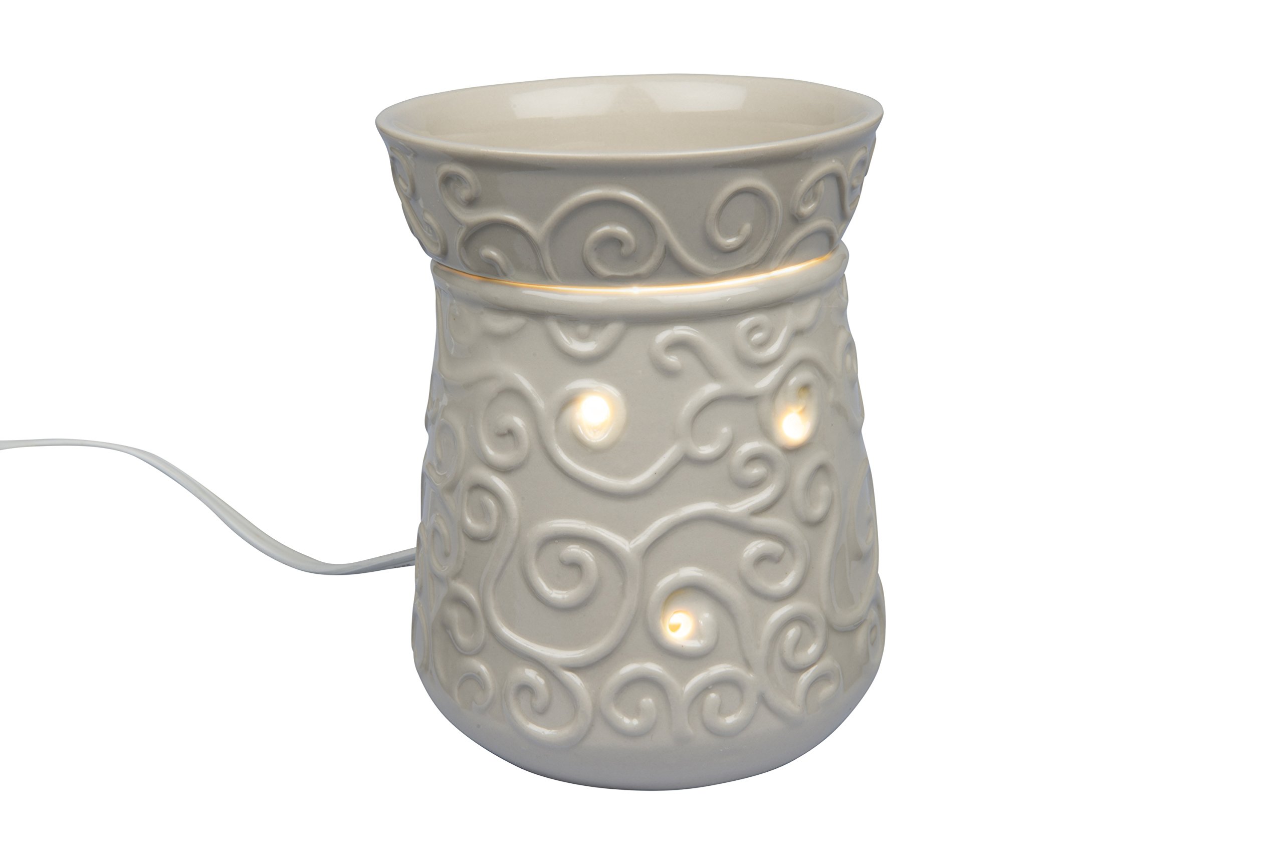 D'Eco Electric Wax Melt Warmer - Plug-in Scented Tart & Candle Warmer with 4 Cinnamon Wax Cubes, Halogen Bulb for Home Fragrance - Perfect for Living Room, Bedroom, Office & Spa - Ideal Housewarming, Wedding Gift & Aromatherapy Relaxation