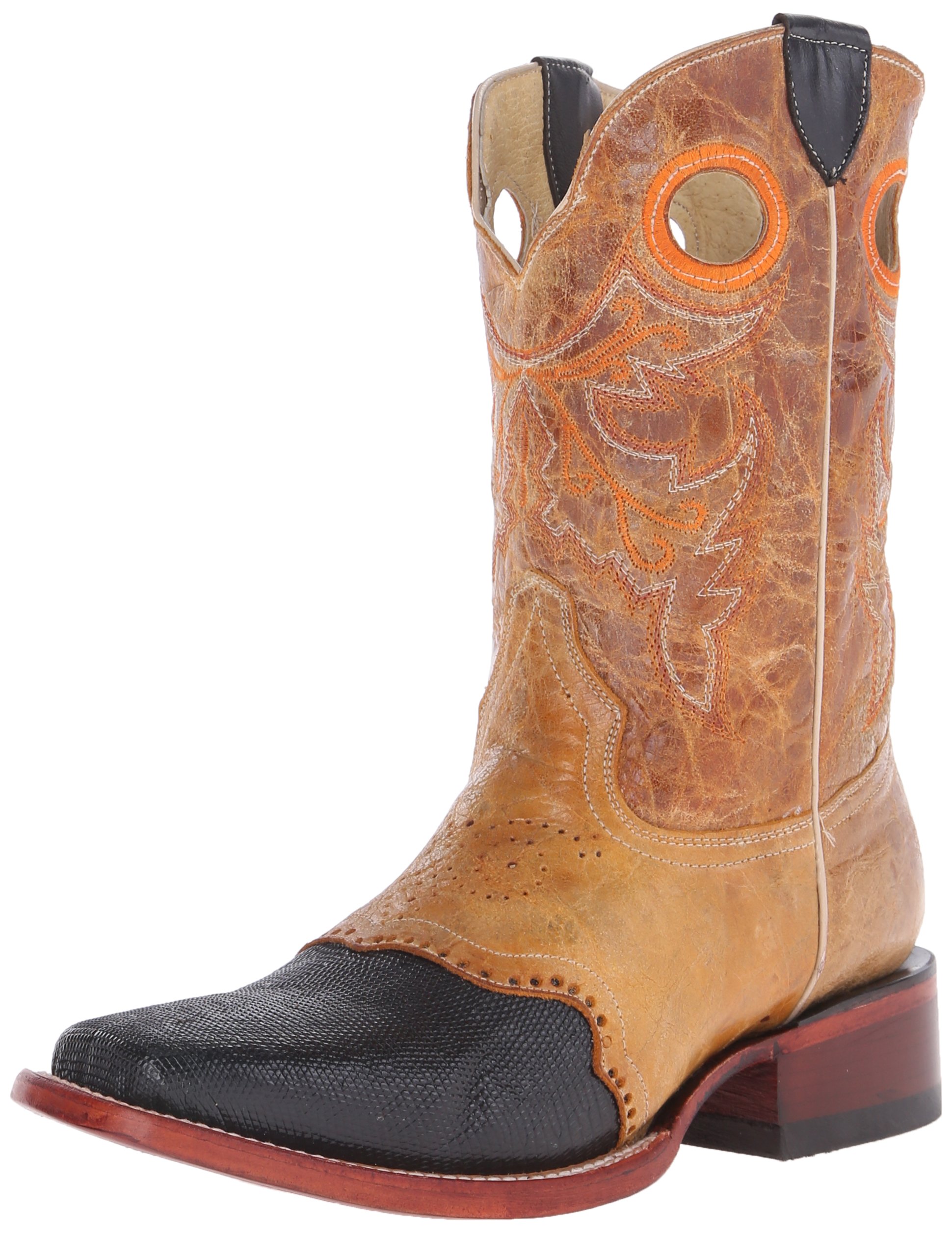 Men's Genuine Lizard Skin Vamp Western Cowboy Boots - Durable & Stylish for Rodeo, Country Dance & Western Fashion