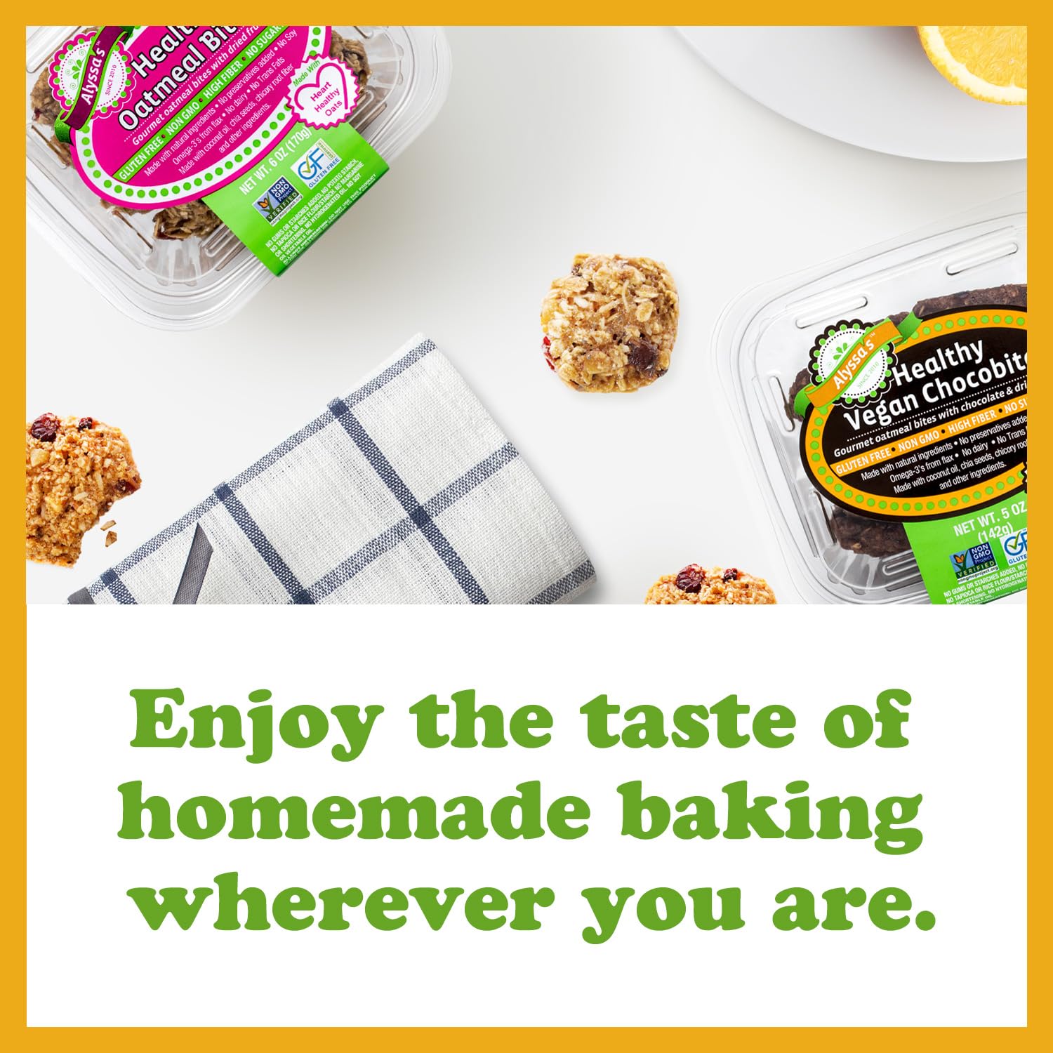 Alyssa’s Vegan Oatmeal Bites - Gluten Free, Dairy Free, Sugar Free, Low Carb & Keto Protein Cookies - Healthy Bakery Snacks for Kids & Adults - 8 Cookies per Box (1 Pack) - Perfect for On-the-Go Snacking, Lunchboxes & Keto Diet