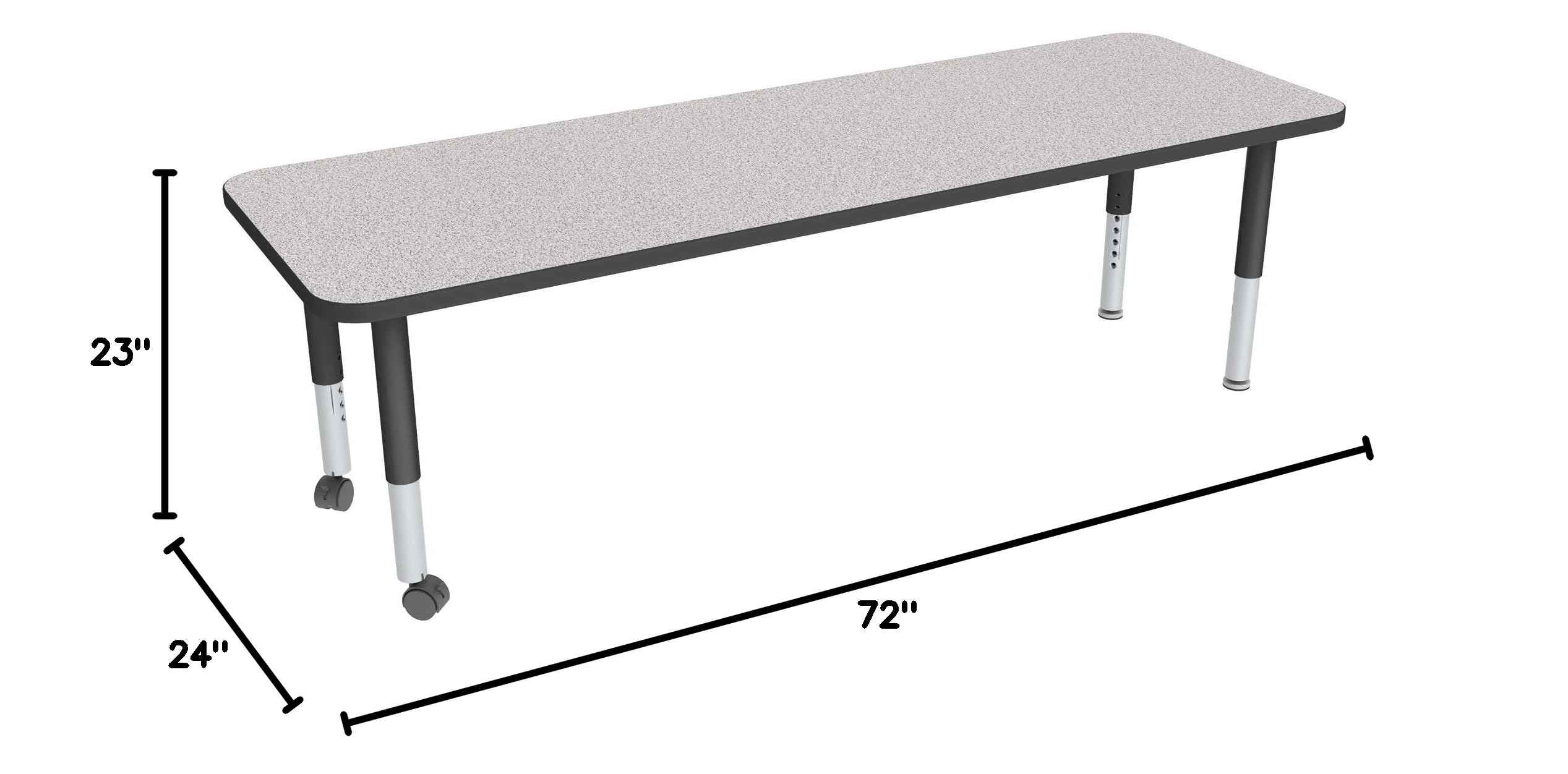 Adjustable Height Mobile Preschool Activity Table with Casters - 24