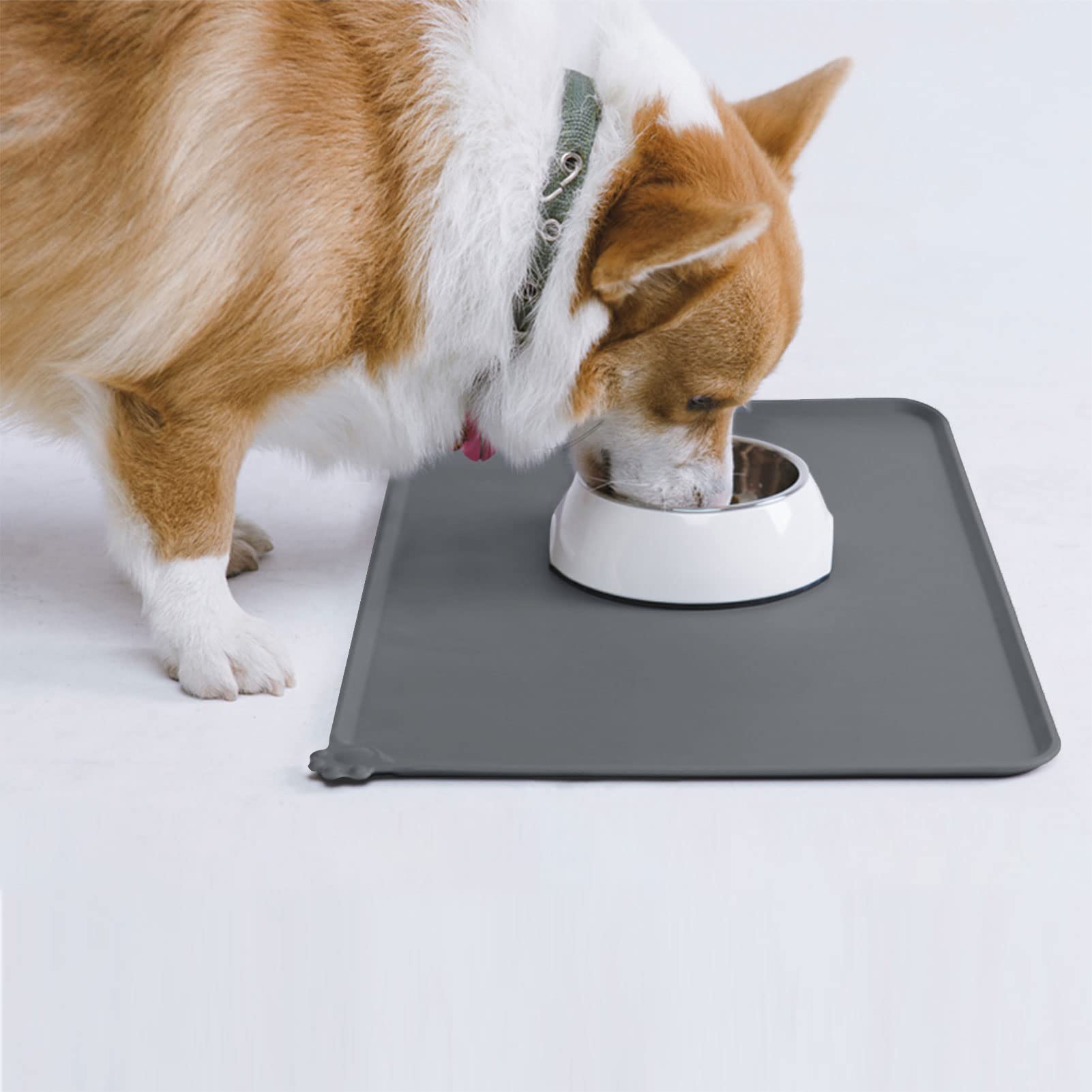 **AUDWUD Non-Slip Silicone Pet Feeding Mat - Waterproof Dog Bowl Pad for Food & Water - Perfect for Messy Eaters, Kitchen & Outdoor Use**