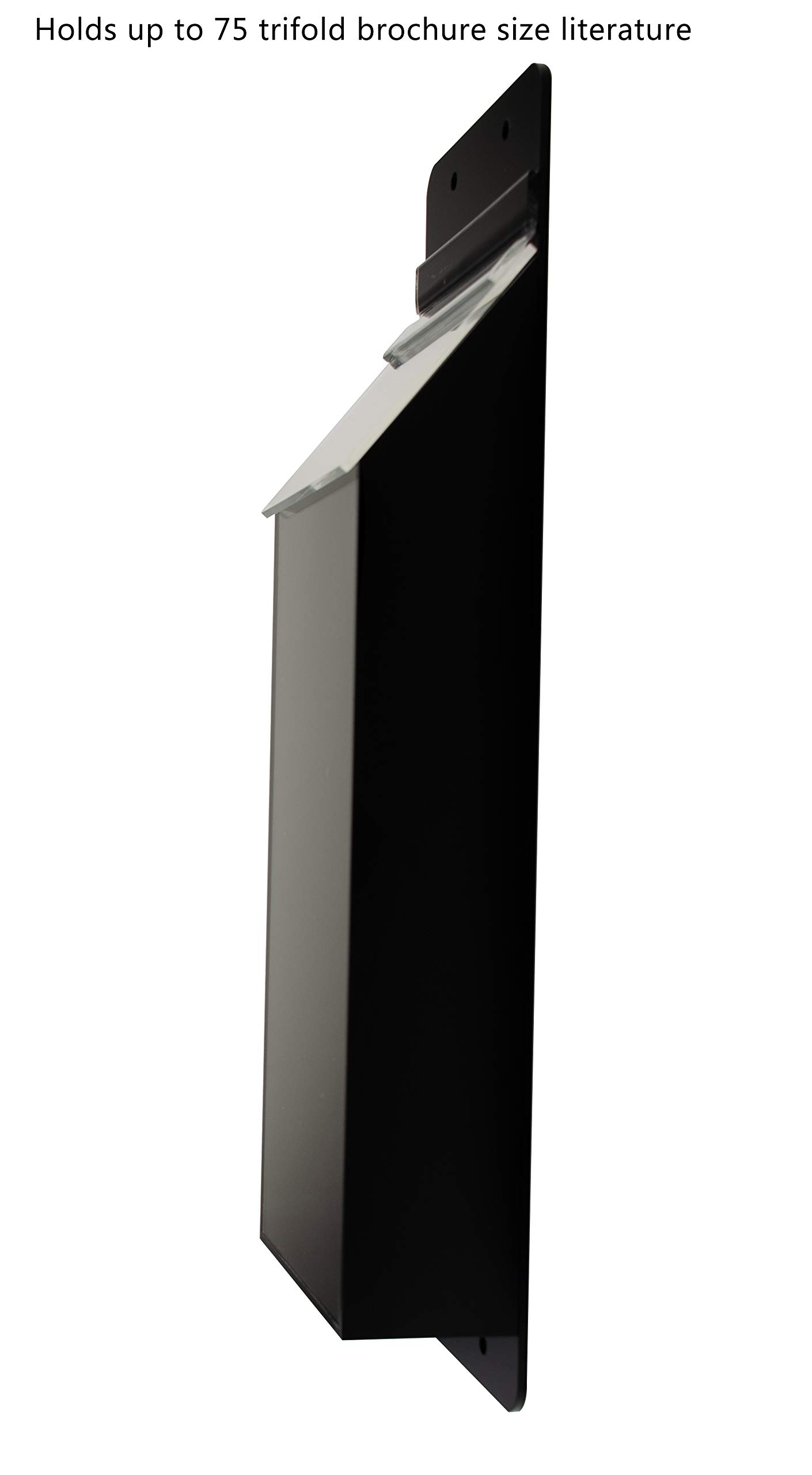 4 Pack Clear Black Acrylic Brochure Holders - Wall Mount Display Rack for 4