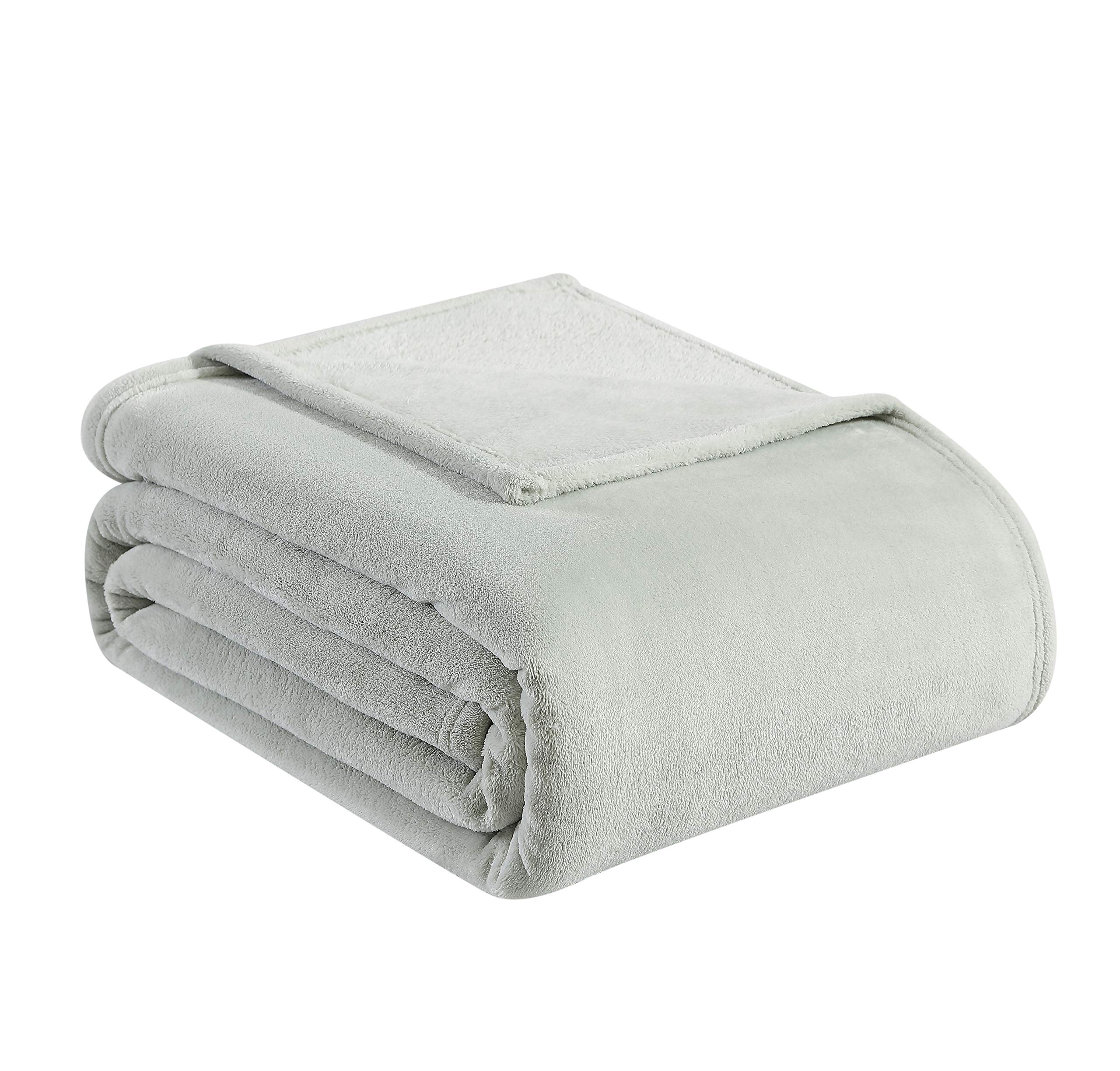 Tommy Bahama Ultra Soft Plush Fleece Queen Blanket - Grey Warm Cozy Bedding Set for Bed, Couch & Winter Nights