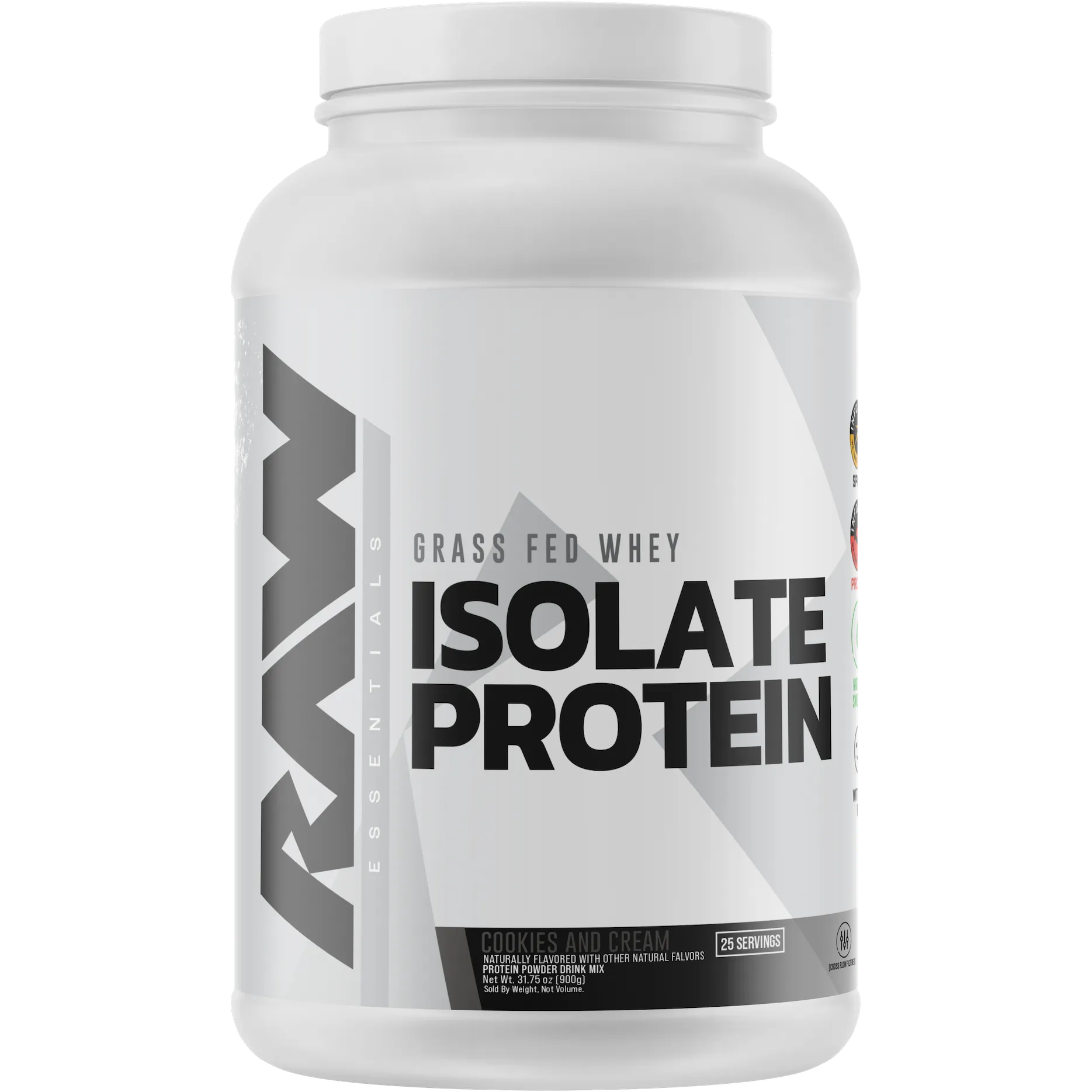 Grass Fed Whey Protein Isolate Powder - 100% Natural, Unflavored, Low Carb, Keto Friendly for Muscle Recovery & Post-Workout (Ideal for Smoothies, Baking & Protein Shakes)