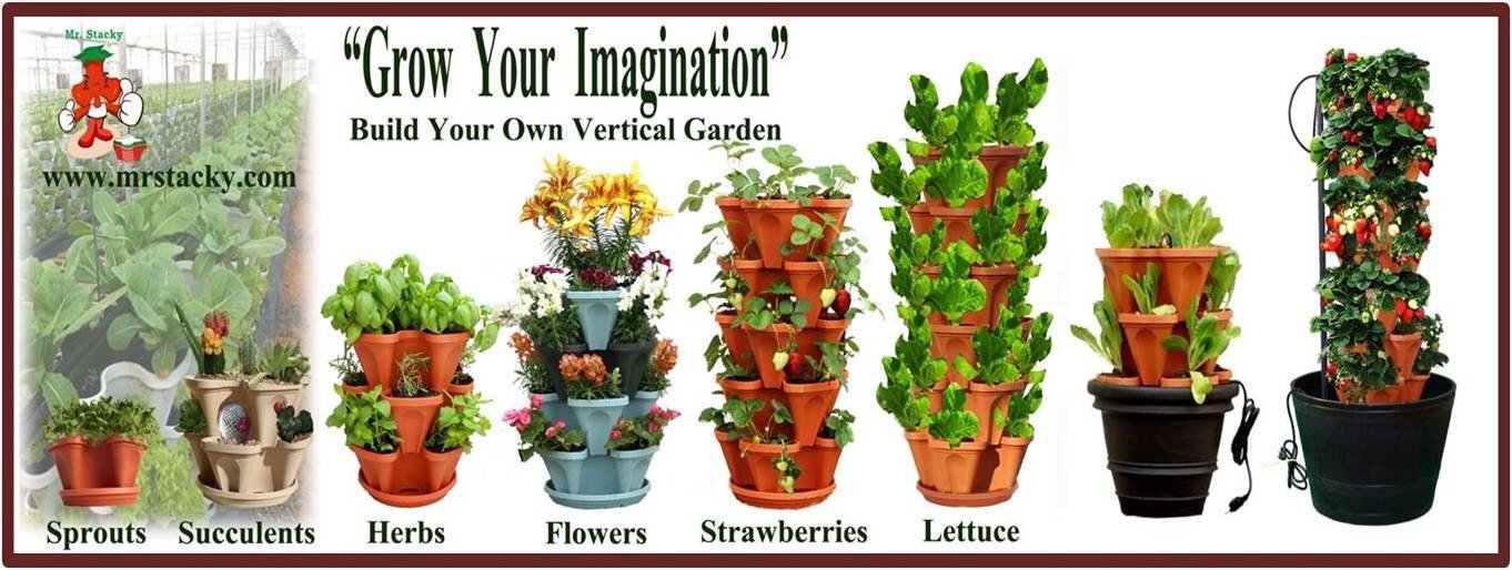Mr Stacky Vertical Gardening Planters - Stackable Pots for Any Grow Medium (Soil, Hydroton, Perlite) - Hydroponic & Aquaponic System - DIY Container Garden for Indoor/Outdoor Plants - Perfect for Small Spaces, Balconies & Urban Gardening
