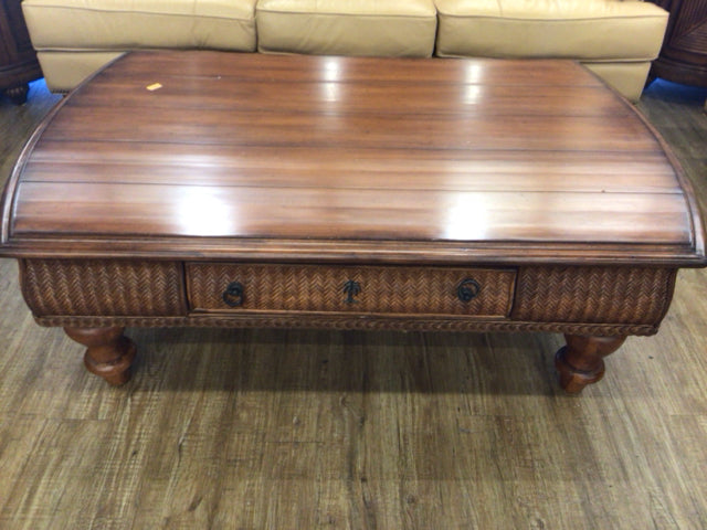 Tommy Bahama One Drawer Coffee Table - Modern Side Table with Storage for Living Room, Bedroom & Office - Solid Wood End Table with Drawer for Home Decor