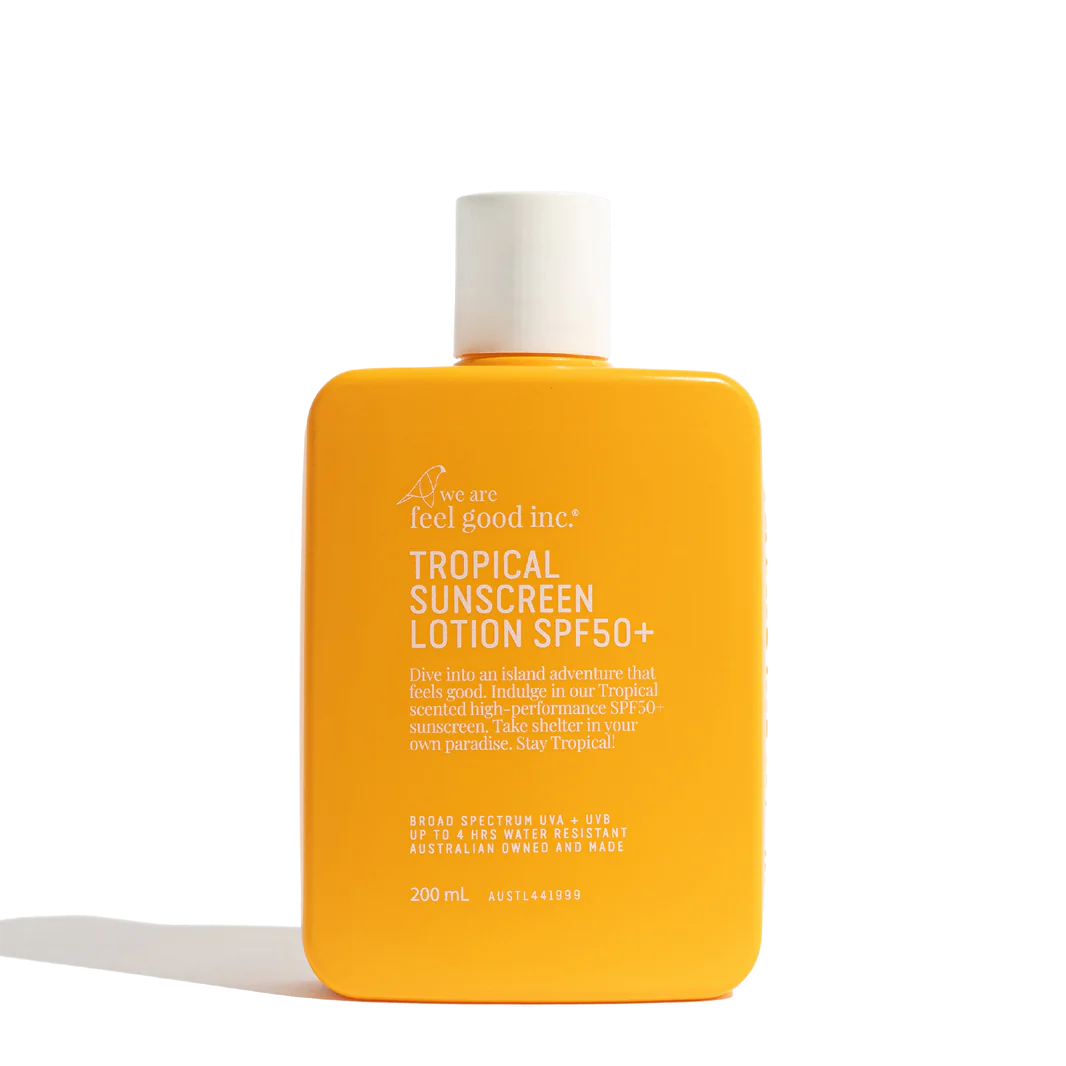 Feel Good Inc SPF50+ Tropical Sunscreen Lotion - Waterproof, Broad Spectrum Sun Protection for Beach, Pool & Outdoor Activities