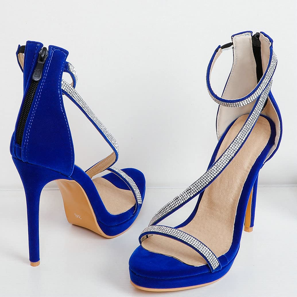 Sparkly High Heel Sandals for Women - Open Toe Stiletto Platform Glitter Party Shoes | Perfect for Weddings, Prom, Evening Events & Special Occasions