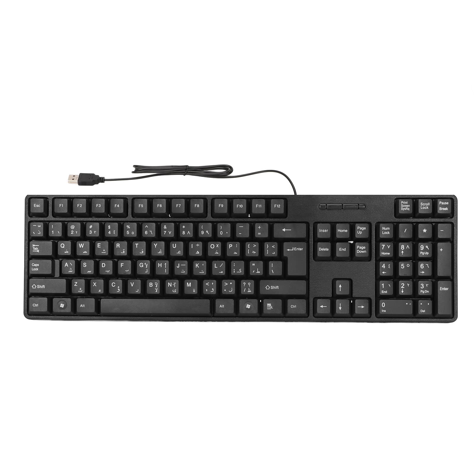 Hilitand Arabic USB Wired Keyboard - 104 Keys for Office & Gaming